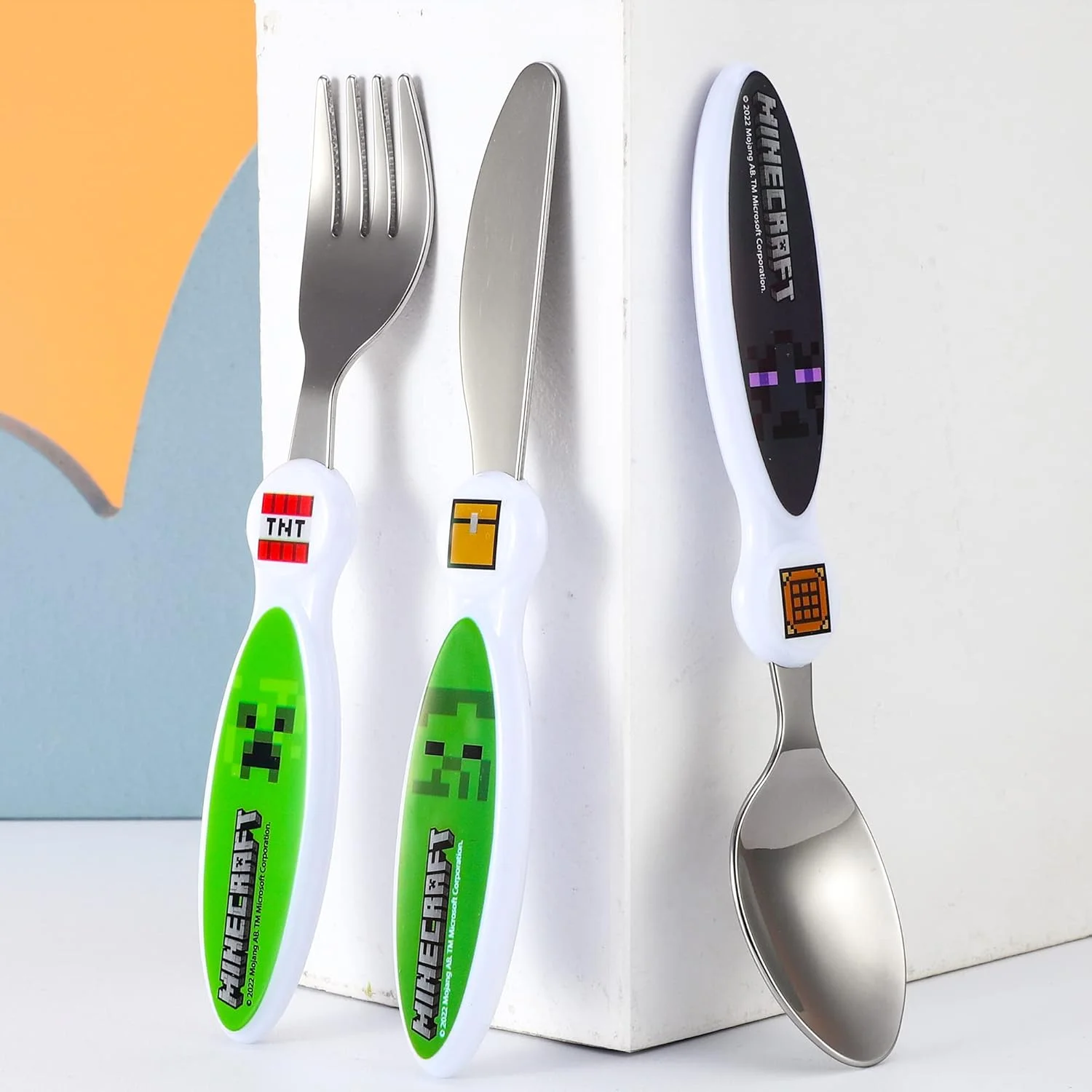 ست کارد، چنگال و قاشق 3 تکه کودکانه Minecraft Zawadi Global ست کارد، چنگال و قاشق 3 تکه کودکانه Minecraft Zawadi Global