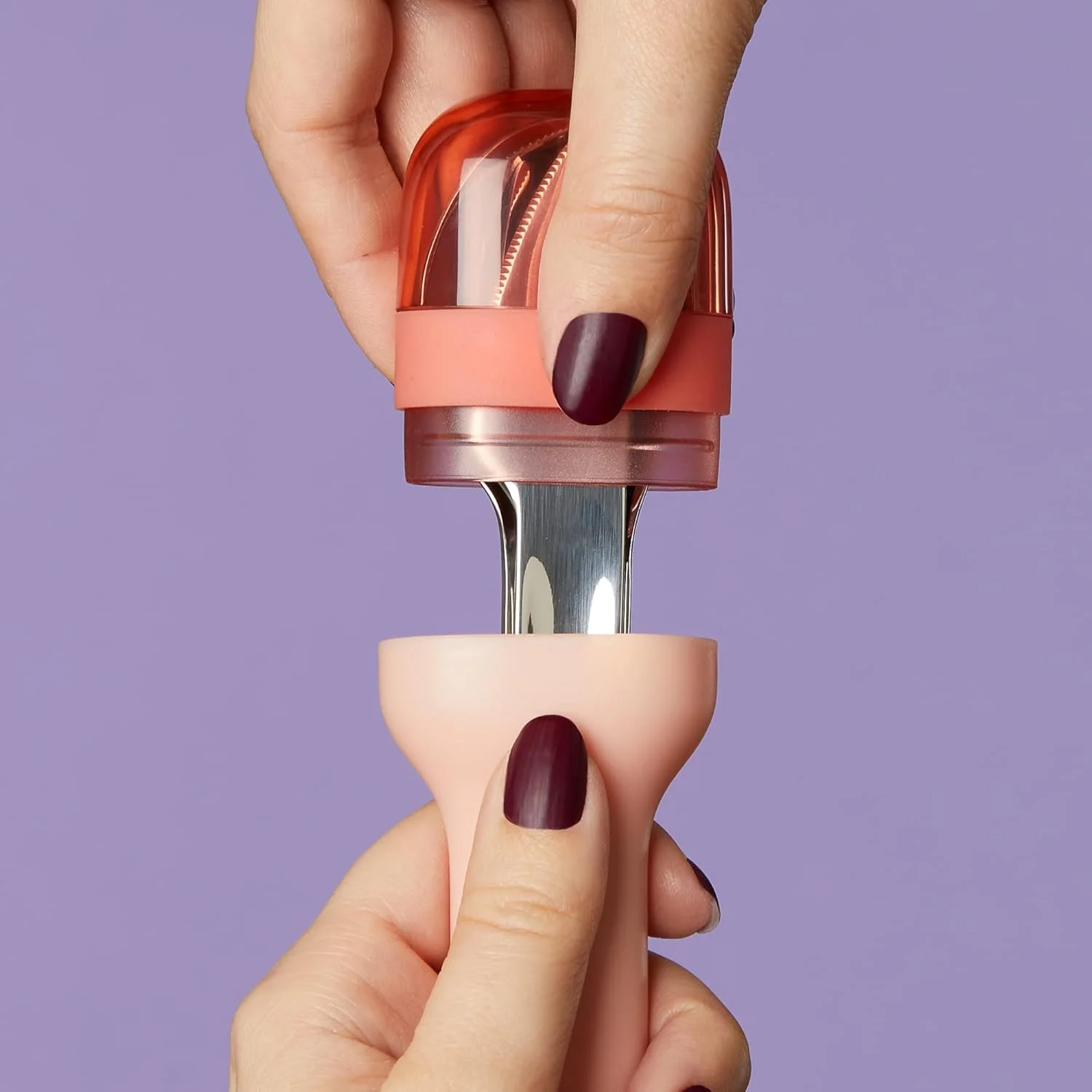 ست قاشق، چنگال و چاقوی جیبی زوکو، هلویی | قاشق، چنگال و چاقوی استیل ضد زنگ در جعبه بهداشتی | طراحی قابل حمل برای مسافرت، مدرسه، کار، پیک نیک، کمپینگ و استفاده در فضای باز