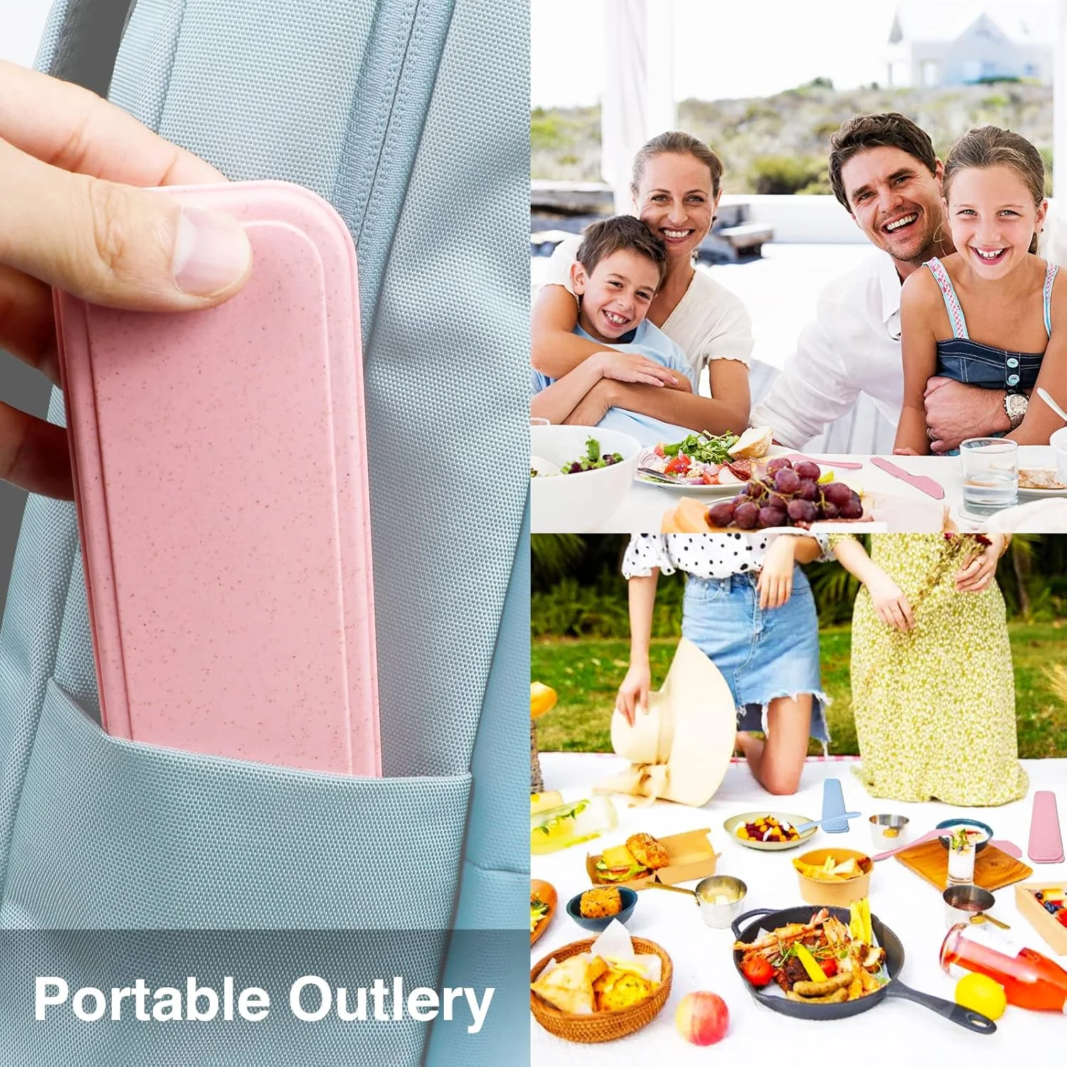 ست کارد، چنگال و قاشق مسافرتی قابل استفاده مجدد YDYTOP با جعبه، 4 ست کارد و چنگال و قاشق قابل حمل از جنس کاه گندم، ظروف سازگار با محیط زیست و بدون BPA برای پیک نیک و کمپینگ کودکان و بزرگسالان (سبز، بژ، صورتی، آبی) ست کارد، چنگال و قاشق مسافرتی قابل استفاده مجدد YDYTOP با جعبه، 4 ست کارد و چنگال و قاشق قابل حمل از جنس کاه گندم، ظروف سازگار با محیط زیست و بدون BPA برای پیک نیک و کمپینگ کودکان و بزرگسالان (سبز، بژ، صورتی، آبی)