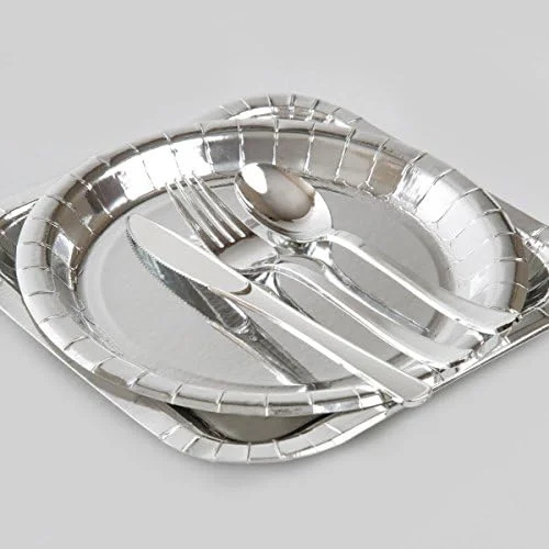 ست کارد و چنگال نقره ای متالیک 18 پارچه