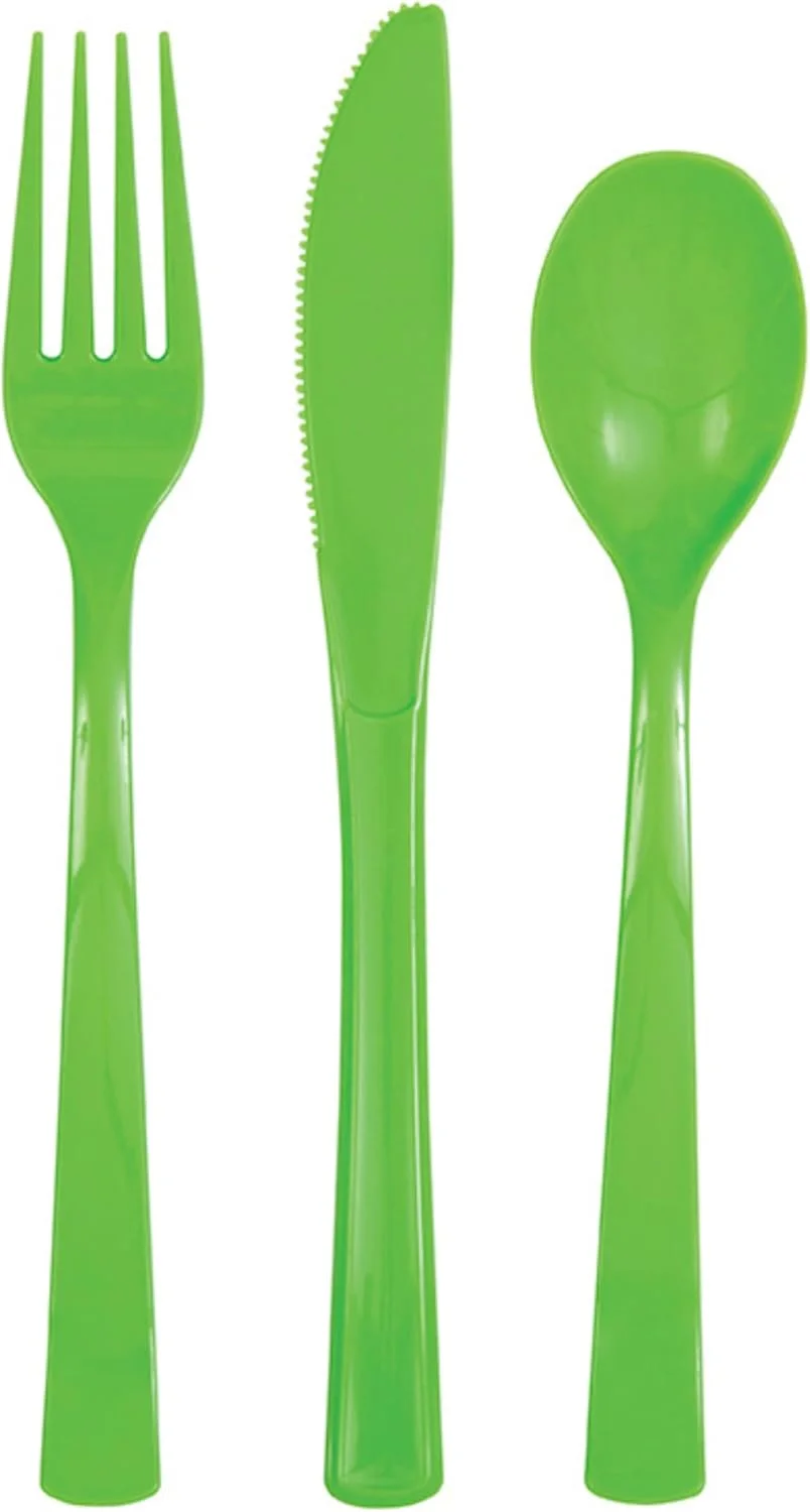 ست کارد و چنگال و قاشق 18 پارچه سبز لیمویی ست کارد و چنگال و قاشق 18 پارچه سبز لیمویی