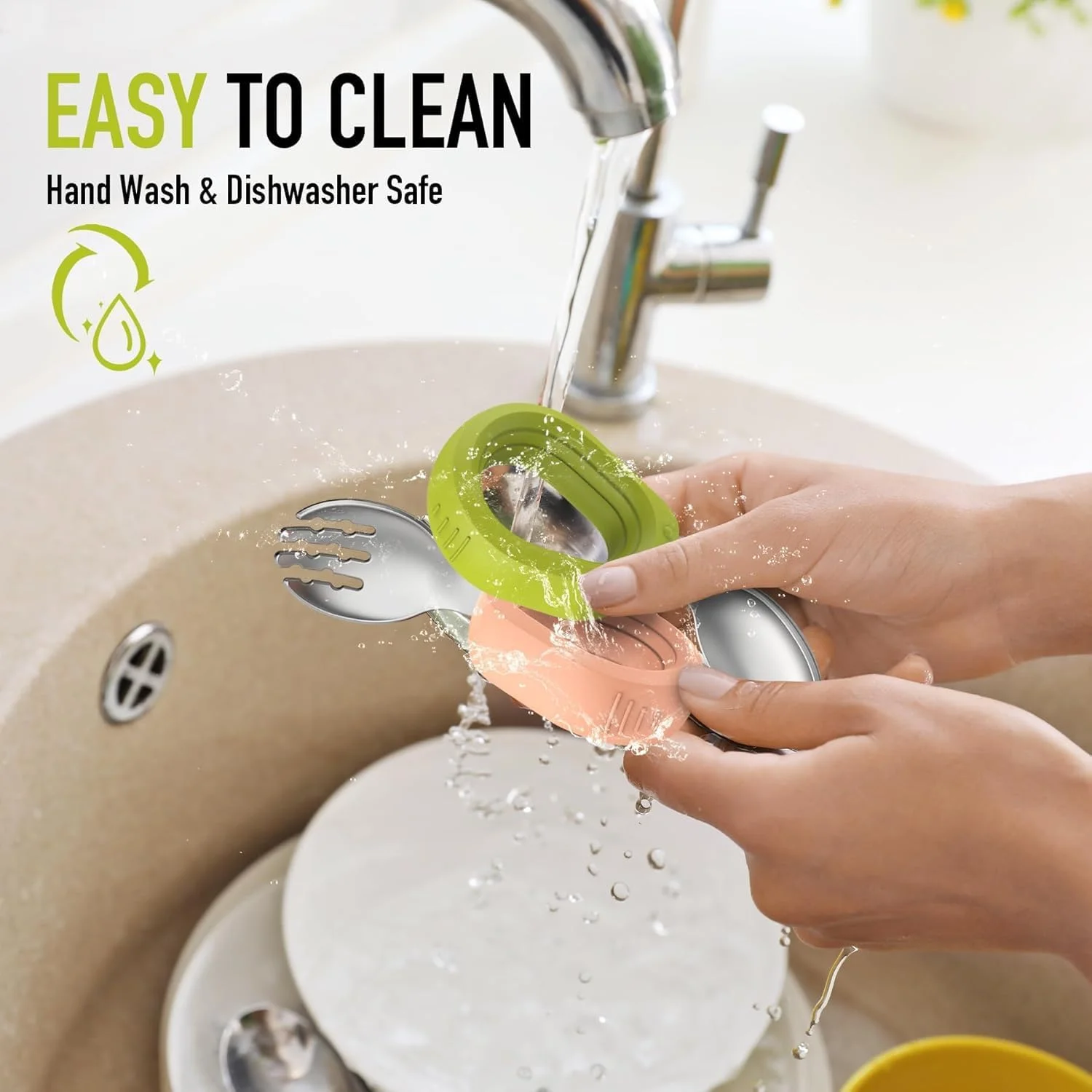 ست قاشق و چنگال کودک، 2 تکه قاشق و چنگال کودک با دسته سیلیکونی، کارد و چنگال استیل ضد زنگ برای کودکان، با قابلیت گرفتن آسان، قابل شستشو در ماشین ظرفشویی، نارنجی و سبز ست قاشق و چنگال کودک، 2 تکه قاشق و چنگال کودک با دسته سیلیکونی، کارد و چنگال استیل ضد زنگ برای کودکان، با قابلیت گرفتن آسان، قابل شستشو در ماشین ظرفشویی، نارنجی و سبز