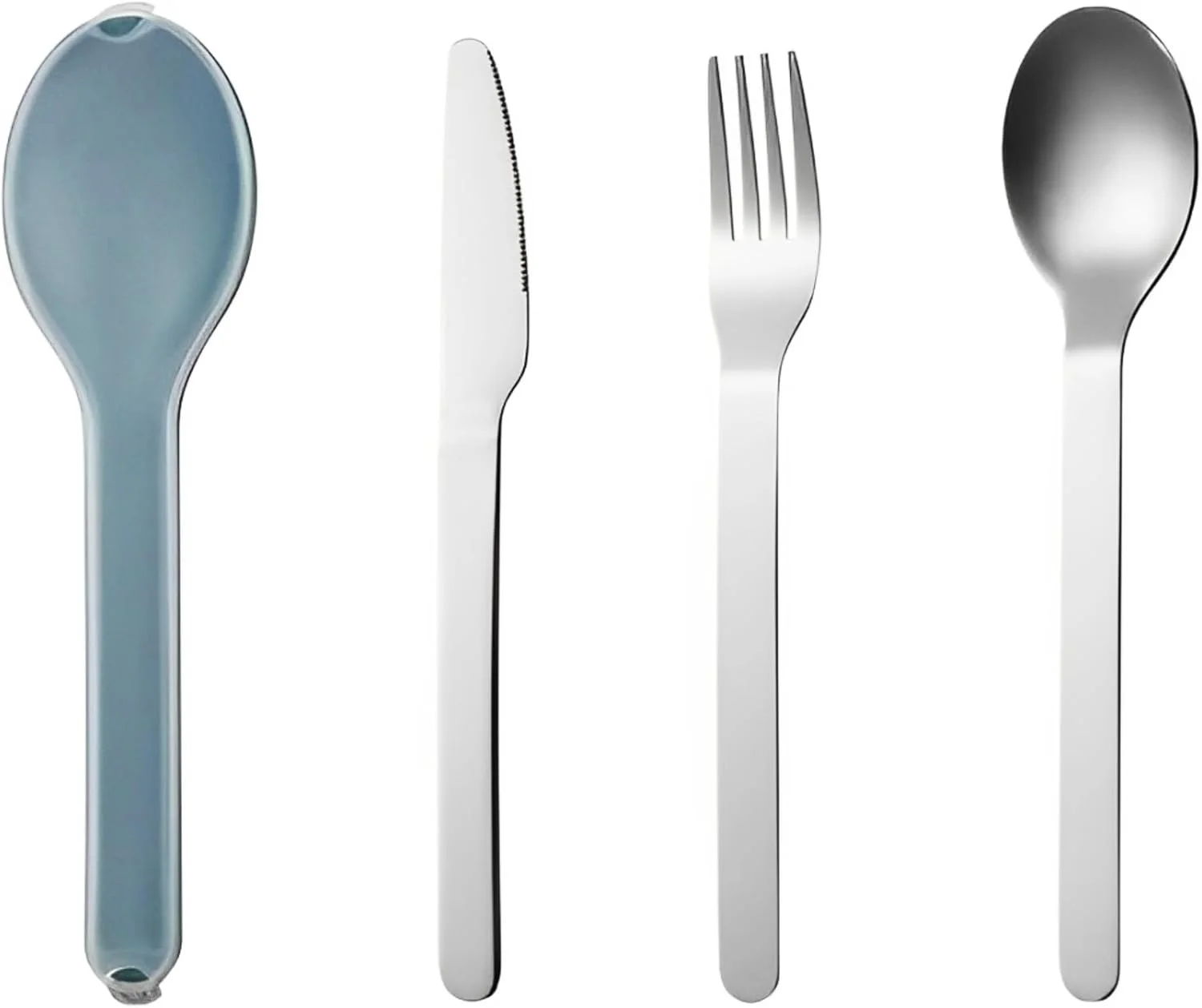 ست کارد و چنگال استیل Trendy Store UAE با جعبه سیلیکونی برای کودکان، اداره، مسافرت، وسایل غذاخوری برای کمپینگ، کودکان مدرسه - ست چنگال، قاشق، چاقو 4 تکه (آبی دریایی) ست کارد و چنگال استیل Trendy Store UAE با جعبه سیلیکونی برای کودکان، اداره، مسافرت، وسایل غذاخوری برای کمپینگ، کودکان مدرسه - ست چنگال، قاشق، چاقو 4 تکه (آبی دریایی)