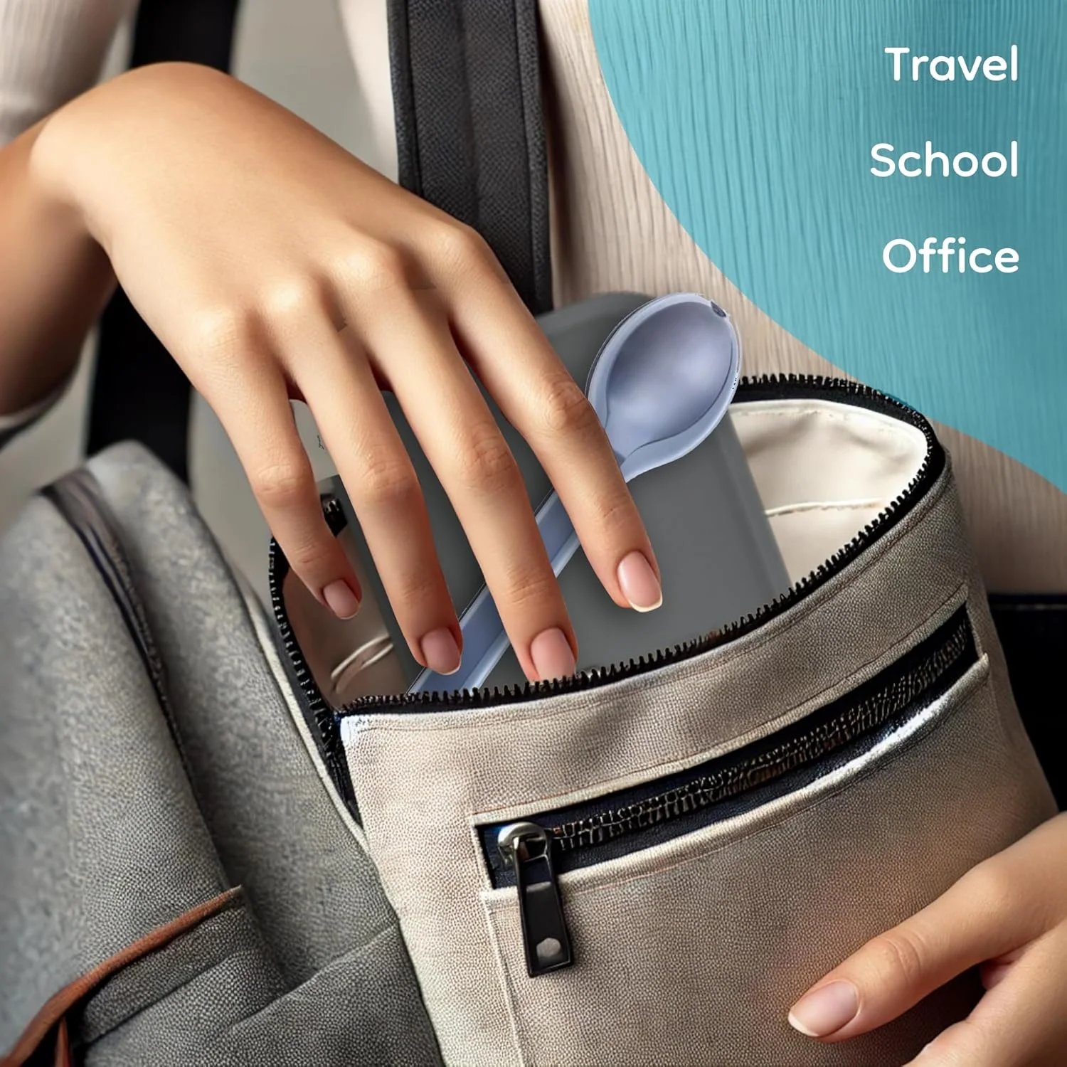 ست کارد و چنگال استیل Trendy Store UAE با جعبه سیلیکونی برای کودکان، اداره، مسافرت، وسایل غذاخوری برای کمپینگ، کودکان مدرسه - ست چنگال، قاشق، چاقو 4 تکه (آبی دریایی) ست کارد و چنگال استیل Trendy Store UAE با جعبه سیلیکونی برای کودکان، اداره، مسافرت، وسایل غذاخوری برای کمپینگ، کودکان مدرسه - ست چنگال، قاشق، چاقو 4 تکه (آبی دریایی)