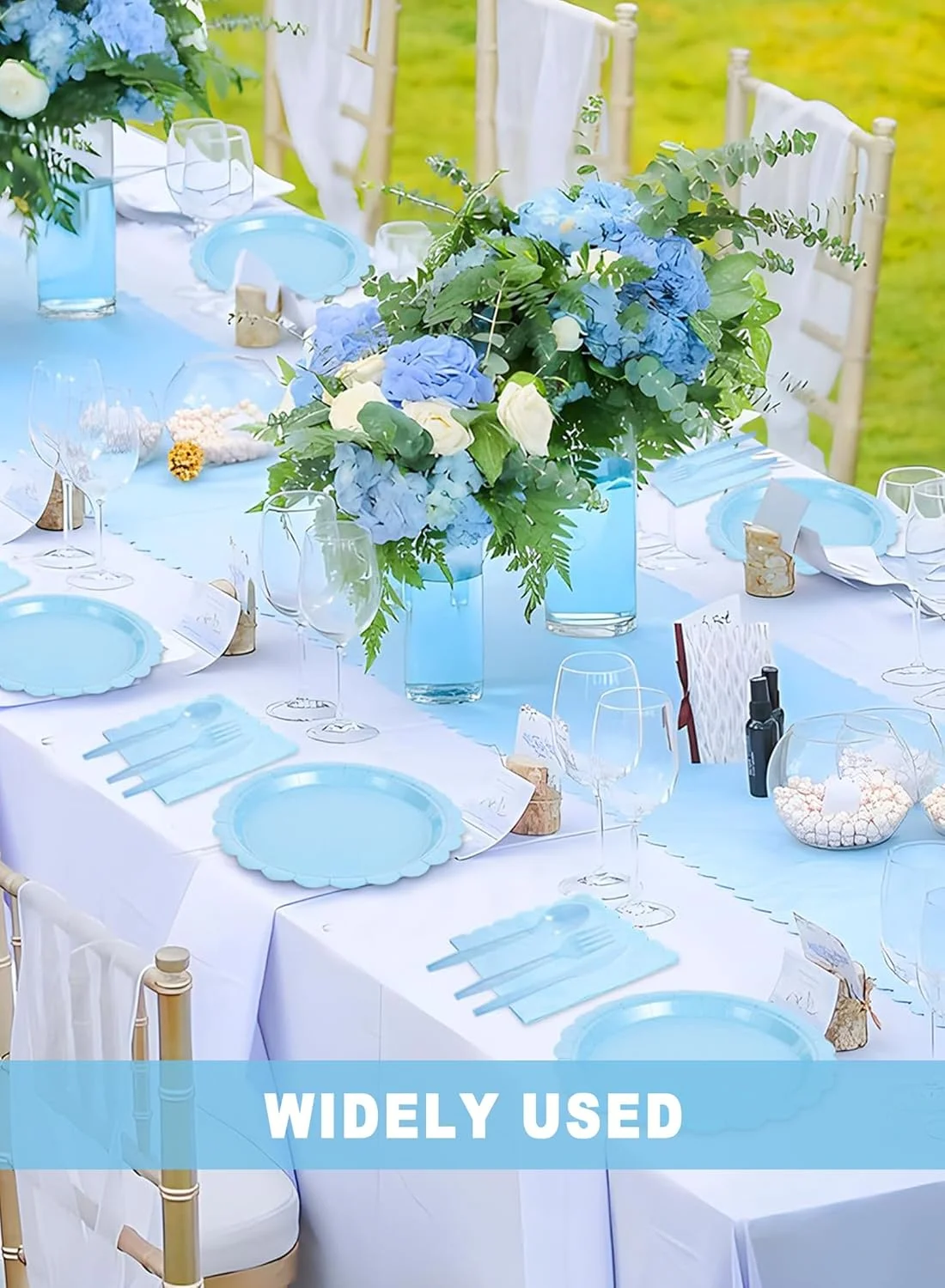 مجموعه ظروف یکبار مصرف مهمانی URbazaar شامل 200 تکه، مناسب برای 25 مهمان، شامل بشقاب های کنگره دار، دستمال سفره، فنجان، نی، قاشق پلاستیکی، چنگال و چاقو برای مهمانی، عروسی، تولد (آبی آسمانی) مجموعه ظروف یکبار مصرف مهمانی URbazaar شامل 200 تکه، مناسب برای 25 مهمان، شامل بشقاب های کنگره دار، دستمال سفره، فنجان، نی، قاشق پلاستیکی، چنگال و چاقو برای مهمانی، عروسی، تولد (آبی آسمانی)