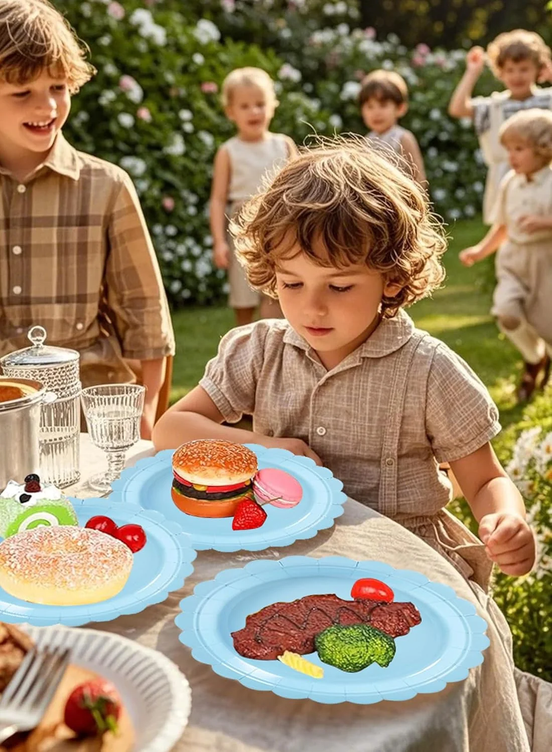 مجموعه ظروف یکبار مصرف مهمانی URbazaar شامل 200 تکه، مناسب برای 25 مهمان، شامل بشقاب های کنگره دار، دستمال سفره، فنجان، نی، قاشق پلاستیکی، چنگال و چاقو برای مهمانی، عروسی، تولد (آبی آسمانی) مجموعه ظروف یکبار مصرف مهمانی URbazaar شامل 200 تکه، مناسب برای 25 مهمان، شامل بشقاب های کنگره دار، دستمال سفره، فنجان، نی، قاشق پلاستیکی، چنگال و چاقو برای مهمانی، عروسی، تولد (آبی آسمانی)