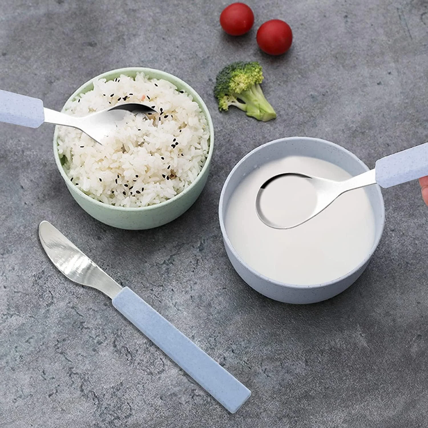 ست کارد و چنگال کودک SYOSI، ست ظروف 18/10 استیل ضد زنگ، شامل چاقو، قاشق و چنگال به همراه جعبه مسافرتی برای جعبه ناهار بچه ها، 3 تکه (آبی) ست کارد و چنگال کودک SYOSI، ست ظروف 18/10 استیل ضد زنگ، شامل چاقو، قاشق و چنگال به همراه جعبه مسافرتی برای جعبه ناهار بچه ها، 3 تکه (آبی)