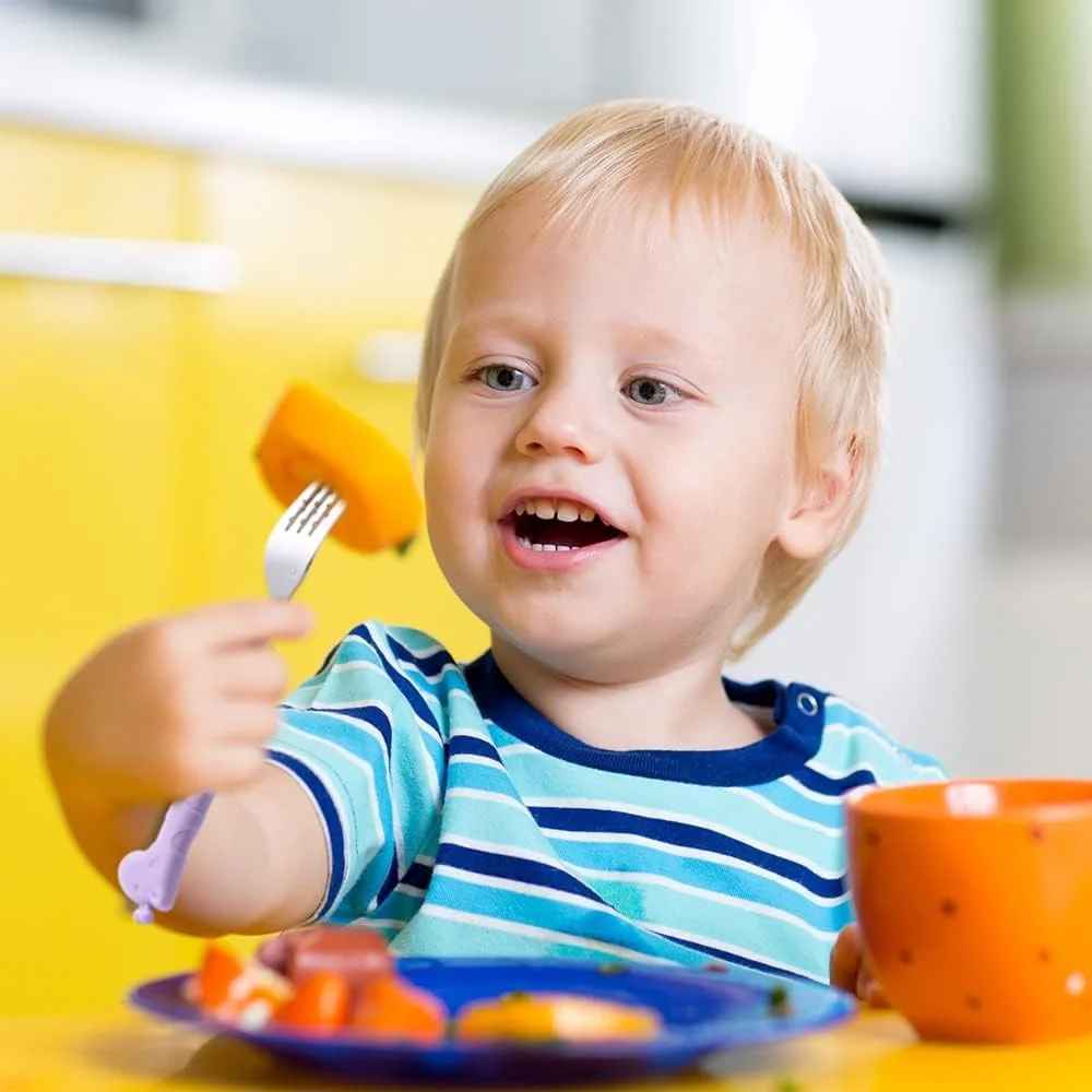 ست قاشق و چنگال استیل 2 تکه کودک تزویق با طرح کارتونی و جعبه قابل حمل، ست قاشق و چنگال کودکانه، ست کارد و چنگال ایمن برای تغذیه مستقل ست قاشق و چنگال استیل 2 تکه کودک تزویق با طرح کارتونی و جعبه قابل حمل، ست قاشق و چنگال کودکانه، ست کارد و چنگال ایمن برای تغذیه مستقل