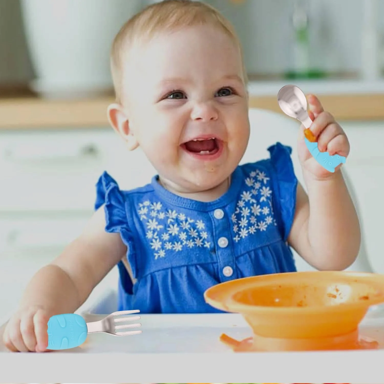 ست قاشق و چنگال استیل ضد زنگ کودک با جعبه | لبه گرد، دسته سیلیکونی نرم و بدون BPA | ست قاشق و چنگال کودک برای جعبه ناهار | ظروف غذاخوری کودک با جعبه قابل حمل (آبی) ست قاشق و چنگال استیل ضد زنگ کودک با جعبه | لبه گرد، دسته سیلیکونی نرم و بدون BPA | ست قاشق و چنگال کودک برای جعبه ناهار | ظروف غذاخوری کودک با جعبه قابل حمل (آبی)