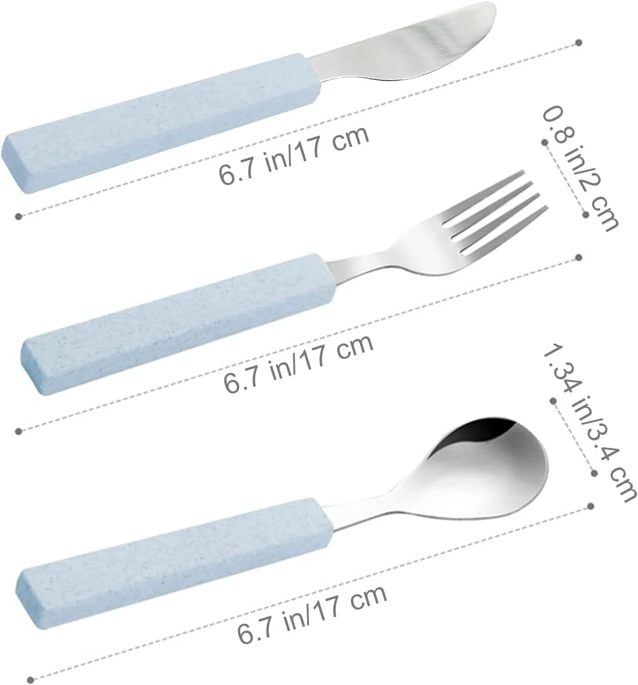 ست کارد و چنگال کودک SYOSI، ست ظروف 18/10 استیل ضد زنگ، شامل چاقو، قاشق و چنگال به همراه جعبه مسافرتی برای جعبه ناهار بچه ها، 3 تکه (آبی) ست کارد و چنگال کودک SYOSI، ست ظروف 18/10 استیل ضد زنگ، شامل چاقو، قاشق و چنگال به همراه جعبه مسافرتی برای جعبه ناهار بچه ها، 3 تکه (آبی)