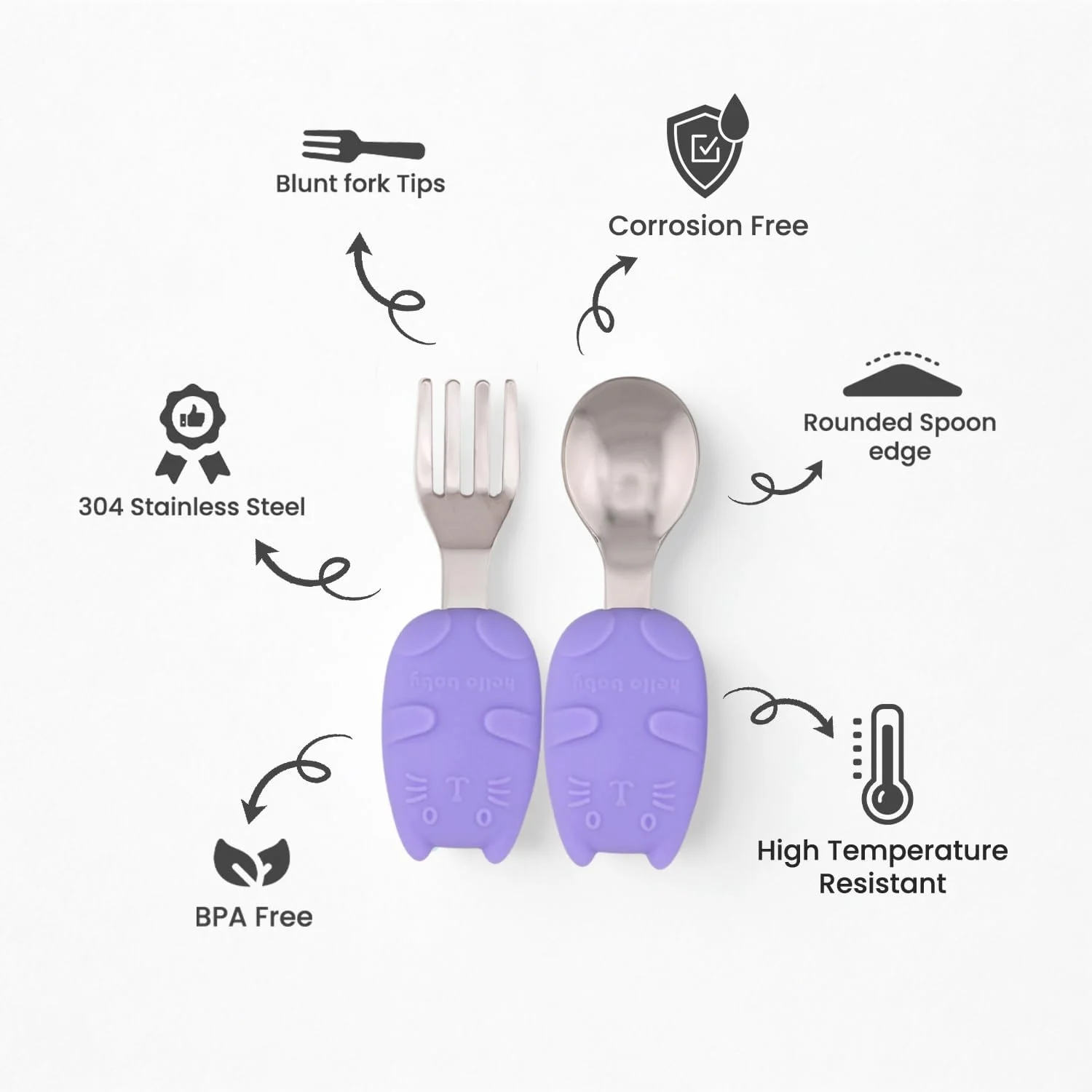 ست قاشق و چنگال استیل ضد زنگ کودک با جعبه | لبه گرد، دسته سیلیکونی نرم بدون BPA، وسایل غذاخوری کودک نوپا | ست قاشق و چنگال کودک برای جعبه ناهار | ظروف غذاخوری کودک با جعبه قابل حمل (بنفش) ست قاشق و چنگال استیل ضد زنگ کودک با جعبه | لبه گرد، دسته سیلیکونی نرم بدون BPA، وسایل غذاخوری کودک نوپا | ست قاشق و چنگال کودک برای جعبه ناهار | ظروف غذاخوری کودک با جعبه قابل حمل (بنفش)