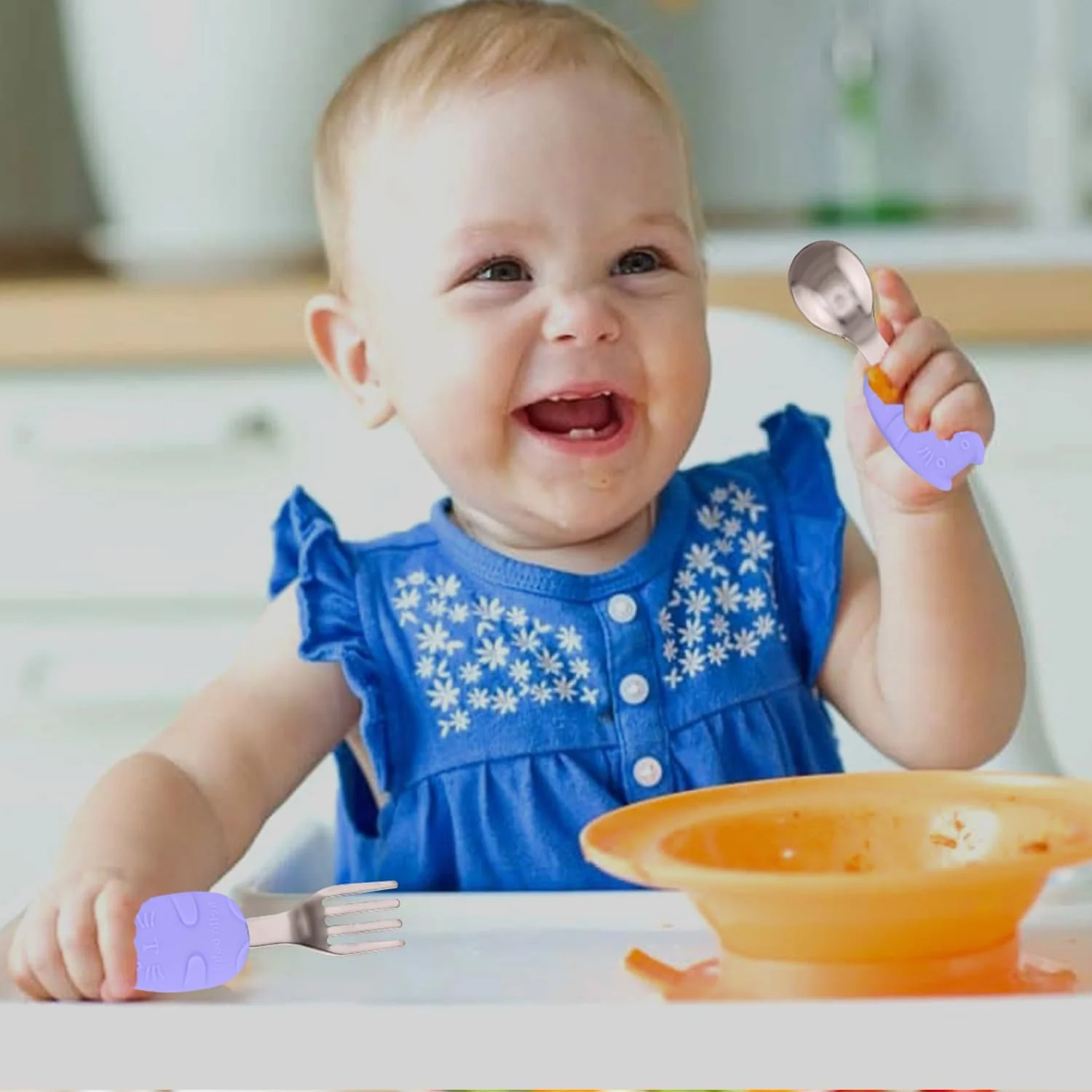 ست قاشق و چنگال استیل ضد زنگ کودک با جعبه | لبه گرد، دسته سیلیکونی نرم و بدون BPA | ست قاشق و چنگال کودک برای جعبه ناهار | ظروف غذاخوری کودک با جعبه قابل حمل (بنفش) ست قاشق و چنگال استیل ضد زنگ کودک با جعبه | لبه گرد، دسته سیلیکونی نرم و بدون BPA | ست قاشق و چنگال کودک برای جعبه ناهار | ظروف غذاخوری کودک با جعبه قابل حمل (بنفش)