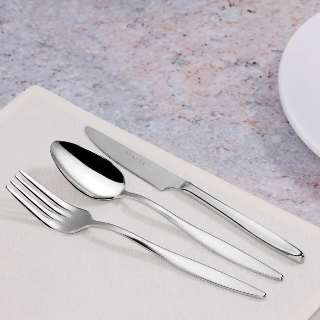 ست قاشق و چنگال استیل سرنک، ست قاشق و چنگال بادوام، استیل ضد زنگ برای استفاده روزمره، کارد و چنگال شیک برای آشپزخانه و غذاخوری (18 تکه، میلان) ست قاشق و چنگال استیل سرنک، ست قاشق و چنگال بادوام، استیل ضد زنگ برای استفاده روزمره، کارد و چنگال شیک برای آشپزخانه و غذاخوری (18 تکه، میلان)