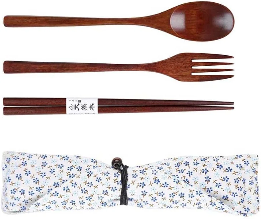 ست قاشق، چنگال و چاپستیک چوبی SOWUGI، ترکیبی از ظروف غذاخوری (1 ست) (سفید) ست قاشق، چنگال و چاپستیک چوبی SOWUGI، ترکیبی از ظروف غذاخوری (1 ست) (سفید)