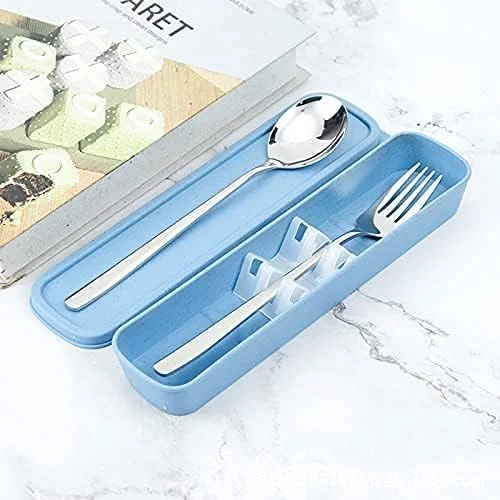 ست کارد و چنگال استیل سانبو، شامل چاپستیک، چنگال، قاشق، قاشق دسر و جعبه