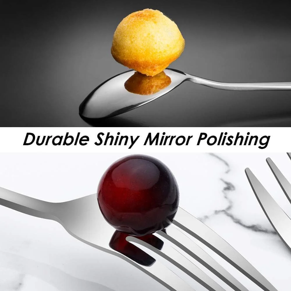 ست 12 عددی چنگال و قاشق غذاخوری استیل ضد زنگ، چنگال های سنگین (8 اینچ) و قاشق (7 اینچ)، ست کارد و چنگال ست 12 عددی چنگال و قاشق غذاخوری استیل ضد زنگ، چنگال های سنگین (8 اینچ) و قاشق (7 اینچ)، ست کارد و چنگال