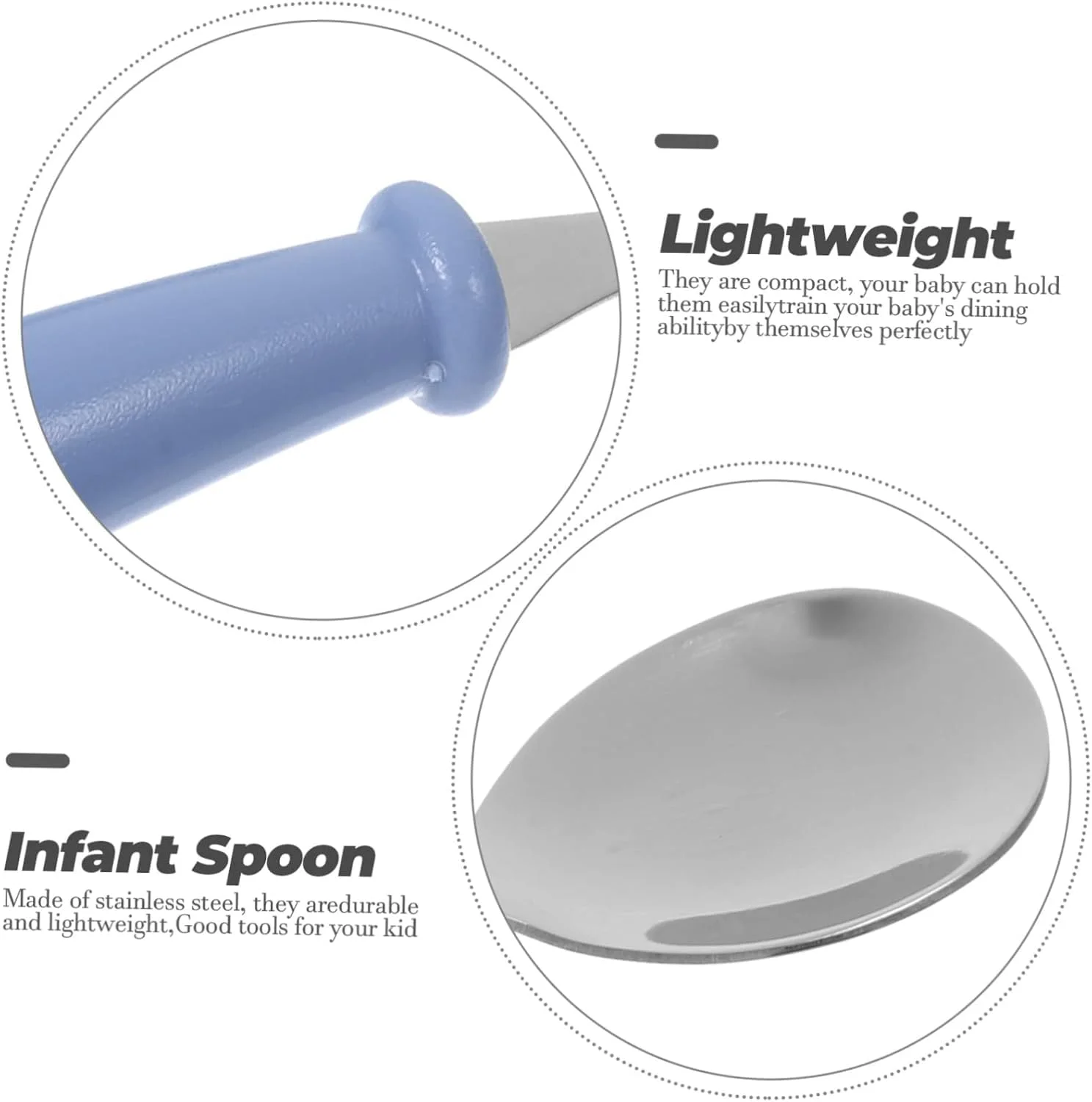 ست قاشق و چنگال کودک استیل 304 با دسته ABS و جعبه نگهداری، ترکیب چند رنگ، مناسب خودخوری، قابل شستشو در ماشین ظرفشویی (سفید + آبی) ست قاشق و چنگال کودک استیل 304 با دسته ABS و جعبه نگهداری، ترکیب چند رنگ، مناسب خودخوری، قابل شستشو در ماشین ظرفشویی (سفید + آبی)