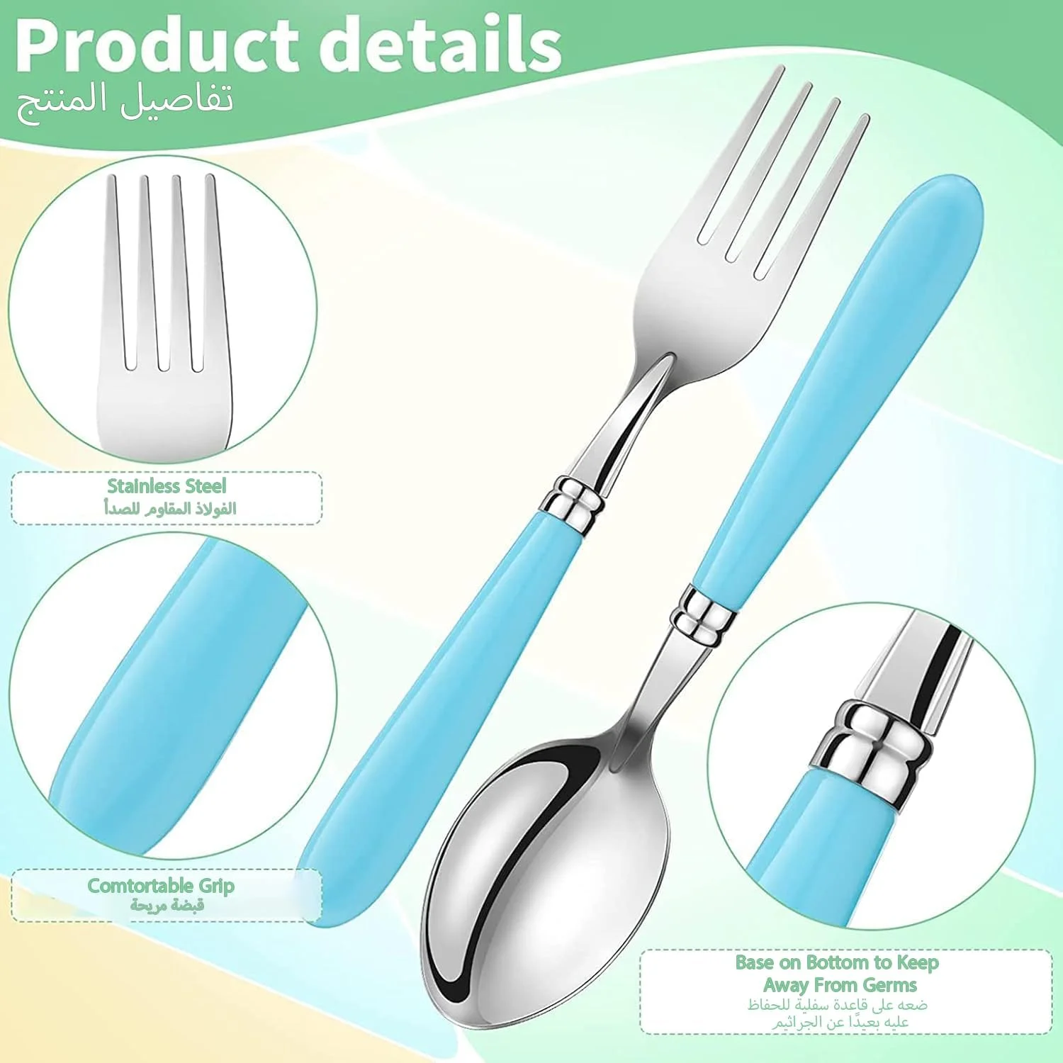 ست قاشق و چنگال 3 عددی برای کودکان، ست کارد و چنگال جعبه ناهار با جعبه، ست ظروف استیل ضد زنگ مدرسه کودک ست قاشق و چنگال 3 عددی برای کودکان، ست کارد و چنگال جعبه ناهار با جعبه، ست ظروف استیل ضد زنگ مدرسه کودک