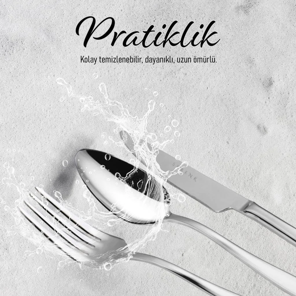 ست قاشق و چنگال استیل سرنک، ست قاشق و چنگال بادوام، استیل ضد زنگ برای استفاده روزمره، کارد و چنگال شیک برای آشپزخانه و غذاخوری (18 تکه، میلان) ست قاشق و چنگال استیل سرنک، ست قاشق و چنگال بادوام، استیل ضد زنگ برای استفاده روزمره، کارد و چنگال شیک برای آشپزخانه و غذاخوری (18 تکه، میلان)