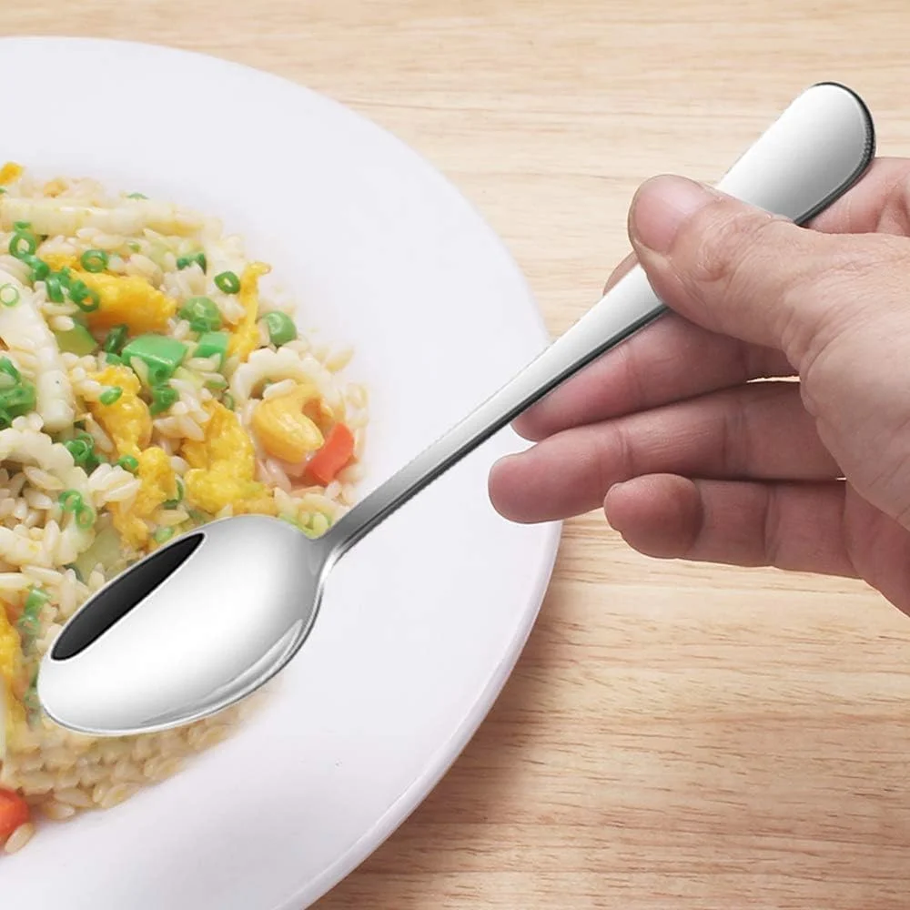 ست 12 عددی چنگال و قاشق غذاخوری استیل ضد زنگ، چنگال های سنگین (8 اینچ) و قاشق (7 اینچ)، ست کارد و چنگال ست 12 عددی چنگال و قاشق غذاخوری استیل ضد زنگ، چنگال های سنگین (8 اینچ) و قاشق (7 اینچ)، ست کارد و چنگال