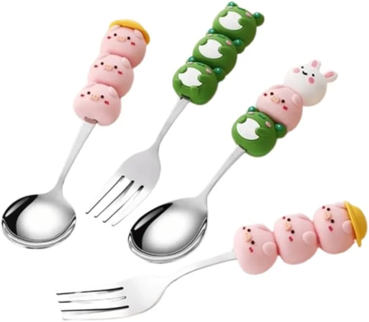 Pink Toddler Utensils with Case – Kids Cutlery Set with Stainless Steel Spoon, Fork & Training Chopsticks | Self Feeding Set for Toddlers 18M+ | BPA-Free Travel Utensils, Dishwasher Safe