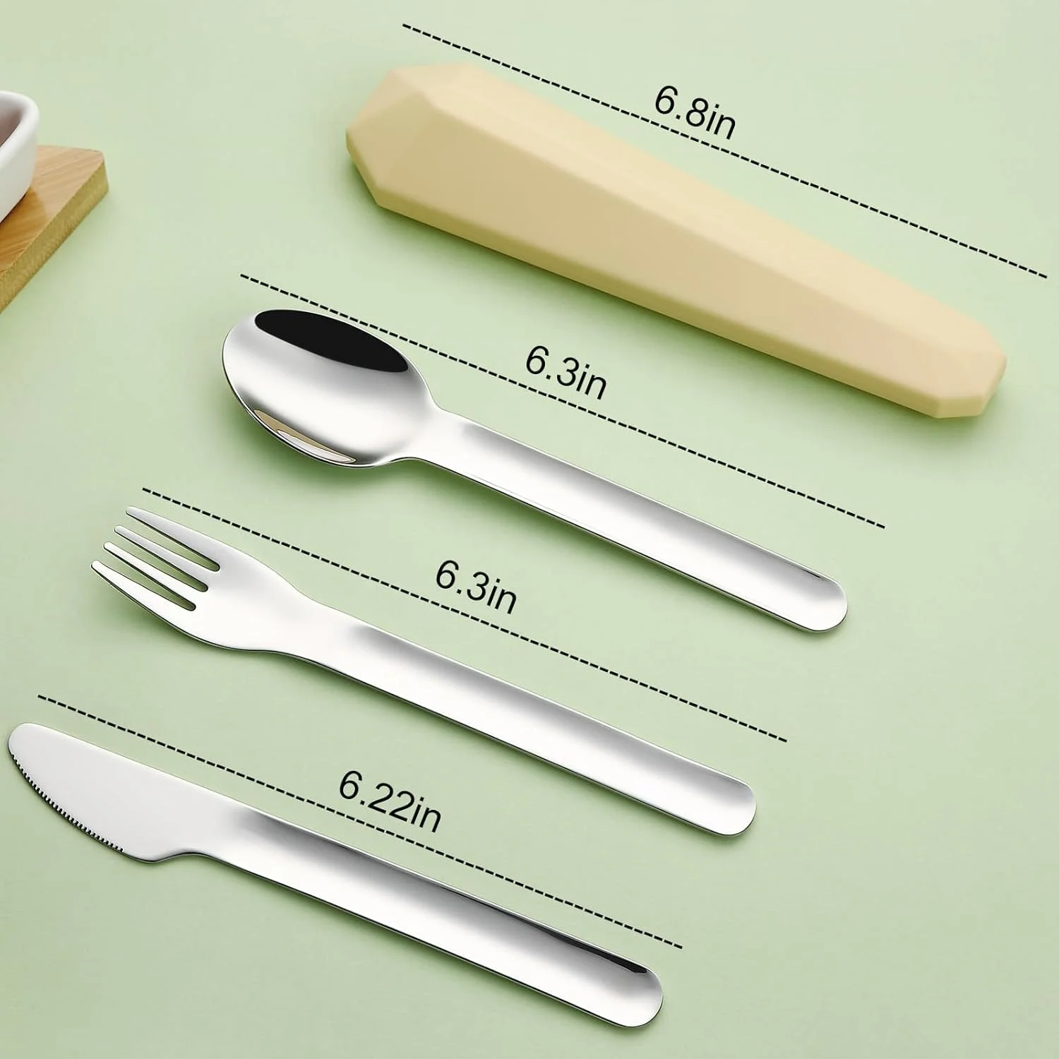 ست کارد، چنگال و قاشق مسافرتی قابل حمل با جعبه - فولاد ضد زنگ 18/8 مناسب برای 1 نفر، ایده آل برای پیک نیک، کمپینگ، ناهار، مدرسه، محل کار، زرد ست کارد، چنگال و قاشق مسافرتی قابل حمل با جعبه - فولاد ضد زنگ 18/8 مناسب برای 1 نفر، ایده آل برای پیک نیک، کمپینگ، ناهار، مدرسه، محل کار، زرد