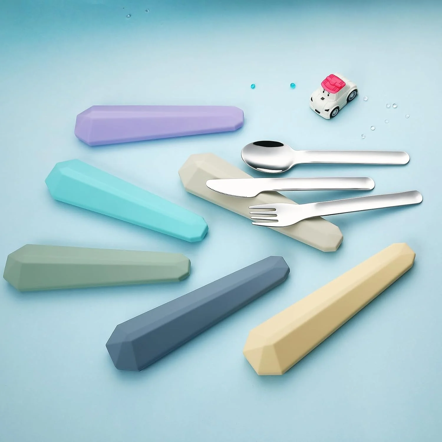 ست کارد، چنگال و قاشق مسافرتی قابل حمل با جعبه - فولاد ضد زنگ 18/8 مناسب برای 1 نفر، ایده آل برای پیک نیک، کمپینگ، ناهار، مدرسه، محل کار، زرد ست کارد، چنگال و قاشق مسافرتی قابل حمل با جعبه - فولاد ضد زنگ 18/8 مناسب برای 1 نفر، ایده آل برای پیک نیک، کمپینگ، ناهار، مدرسه، محل کار، زرد