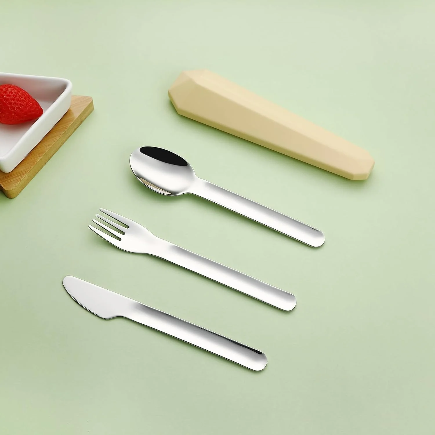 ست کارد، چنگال و قاشق مسافرتی قابل حمل با جعبه - فولاد ضد زنگ 18/8 مناسب برای 1 نفر، ایده آل برای پیک نیک، کمپینگ، ناهار، مدرسه، محل کار، زرد ست کارد، چنگال و قاشق مسافرتی قابل حمل با جعبه - فولاد ضد زنگ 18/8 مناسب برای 1 نفر، ایده آل برای پیک نیک، کمپینگ، ناهار، مدرسه، محل کار، زرد