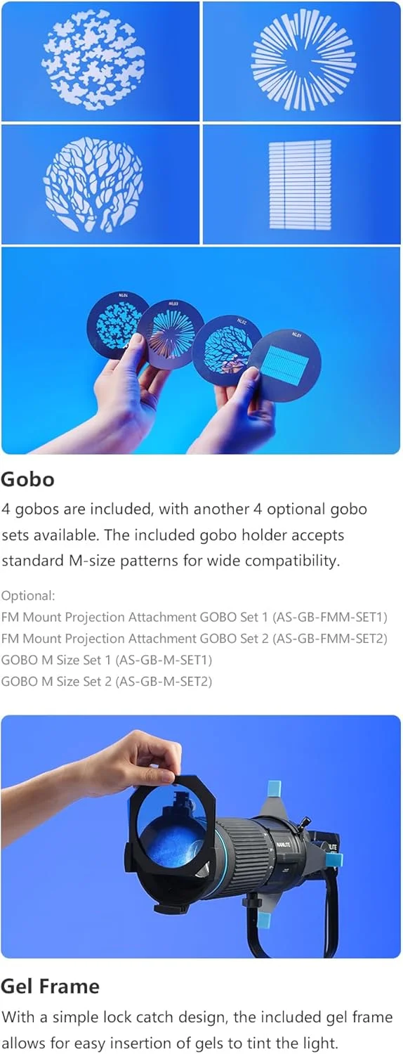 نانلایت PJ-FMM-18-36 اتصال پروژکتور با مانت FM با زاویه 18 تا 36 درجه به همراه 4 گوبو نانلایت PJ-FMM-18-36 اتصال پروژکتور با مانت FM با زاویه 18 تا 36 درجه به همراه 4 گوبو