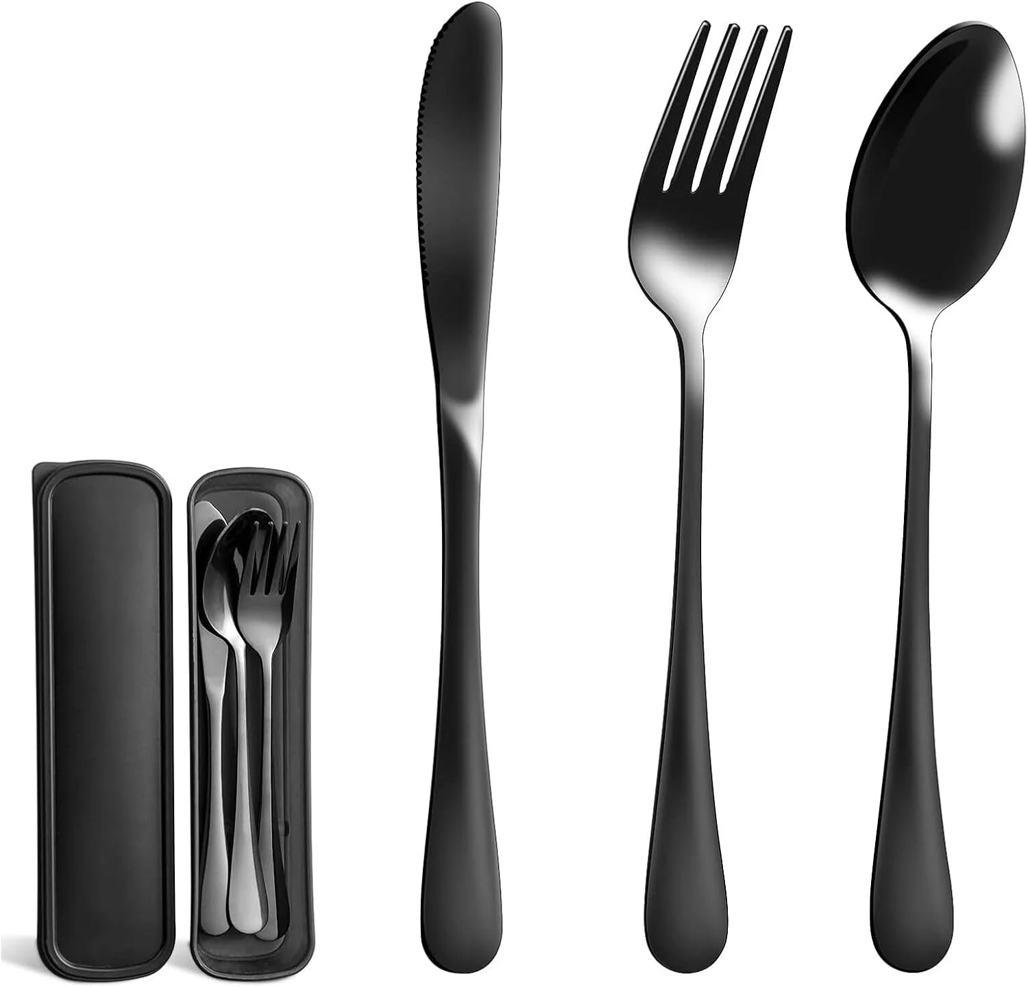 ست کارد و چنگال قابل حمل با جعبه، 4 تکه، استیل ضد زنگ، نقره ای، قابل استفاده مجدد برای ناهار، کمپینگ، مدرسه، پیک نیک، محل کار، مسافرت، شامل چنگال، قاشق، چاقو، تمیز کردن آسان، قابل شستشو در ماشین ظرفشویی ست کارد و چنگال قابل حمل با جعبه، 4 تکه، استیل ضد زنگ، نقره ای، قابل استفاده مجدد برای ناهار، کمپینگ، مدرسه، پیک نیک، محل کار، مسافرت، شامل چنگال، قاشق، چاقو، تمیز کردن آسان، قابل شستشو در ماشین ظرفشویی