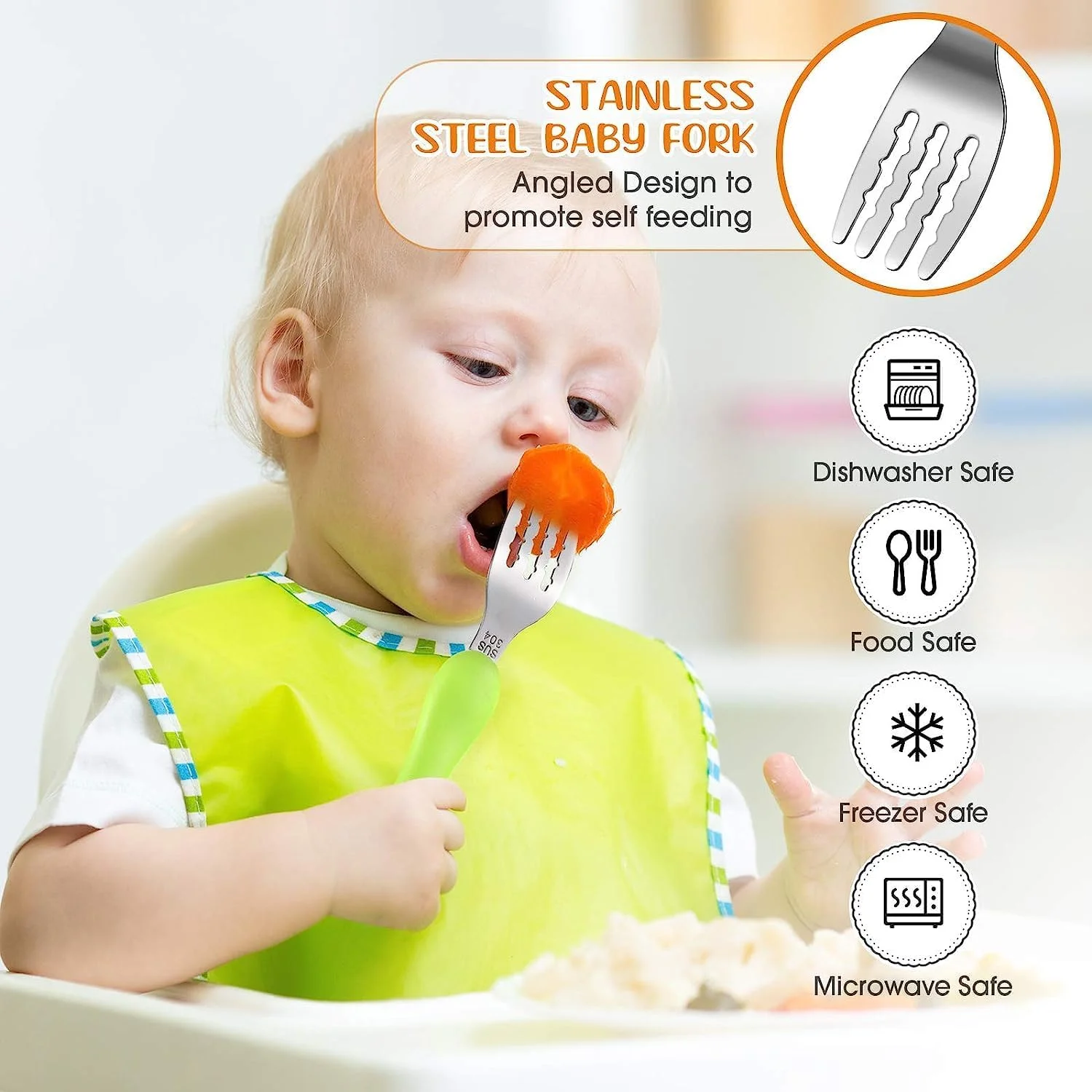 ست 6 تکه ظروف غذاخوری کودک به همراه جعبه مسافرتی - ست قاشق و چنگال استیل ضد زنگ با دسته کارتونی زیبا برای آموزش غذا خوردن کودکان بالای 6 ماه ست 6 تکه ظروف غذاخوری کودک به همراه جعبه مسافرتی - ست قاشق و چنگال استیل ضد زنگ با دسته کارتونی زیبا برای آموزش غذا خوردن کودکان بالای 6 ماه