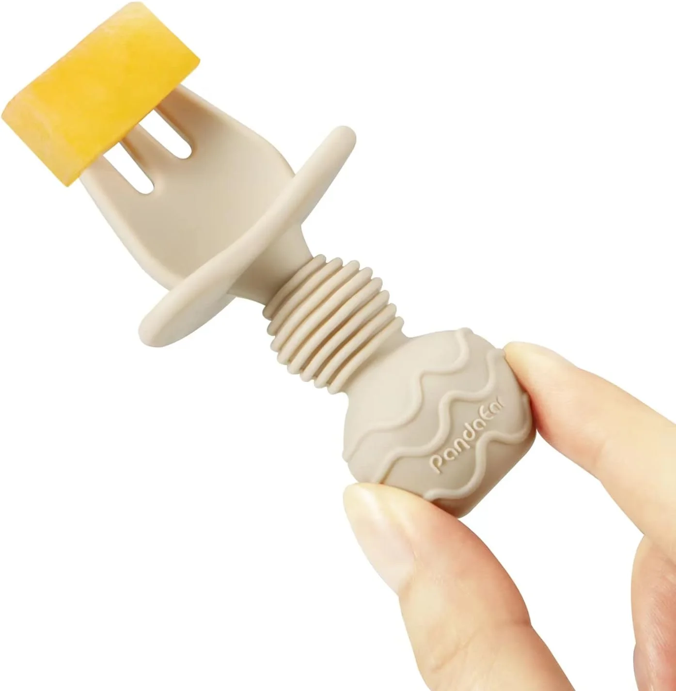 پانداایر ست 6 عددی قاشق و چنگال سیلیکونی کودک - اولین وسایل تغذیه خودکار ضد خفگی برای کودک، مناسب برای شروع غذای کمکی از 3 ماهگی - صورتی