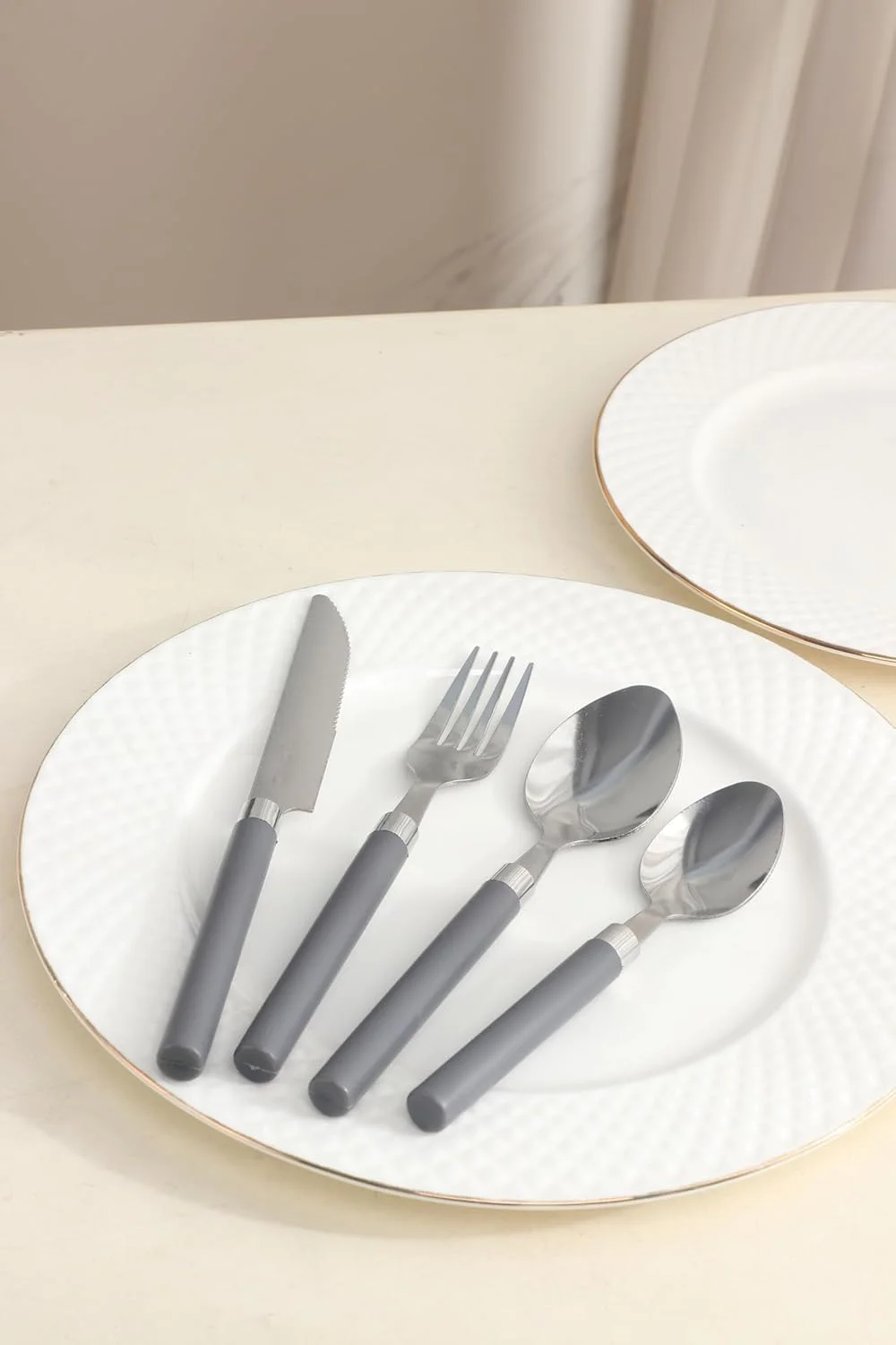 ست کارد و چنگال 16 پارچه استیل ارکیده، ست ظروف سرو برای 4 نفر، شامل قاشق، چاقو، چنگال و قاشق چای خوری، ست ظروف غذاخوری مناسب مهمانی ها، ست столовые приборы، ست نقره ای برای 4 نفر (JMH025)