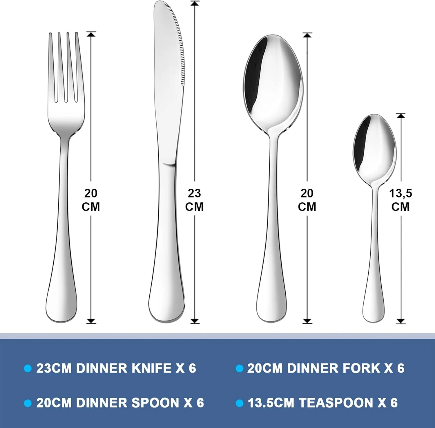 ست کارد و چنگال اونادر، ست کارد و چنگال استیل ضد زنگ 24 تکه برای 6 نفر، ست نقره ای شامل چاقو، چنگال و قاشق، ظروف غذاخوری شیک برای استفاده روزانه/کریسمس، پرداخت آینه ای. قابل شستشو در ماشین ظرفشویی ست کارد و چنگال اونادر، ست کارد و چنگال استیل ضد زنگ 24 تکه برای 6 نفر، ست نقره ای شامل چاقو، چنگال و قاشق، ظروف غذاخوری شیک برای استفاده روزانه/کریسمس، پرداخت آینه ای. قابل شستشو در ماشین ظرفشویی