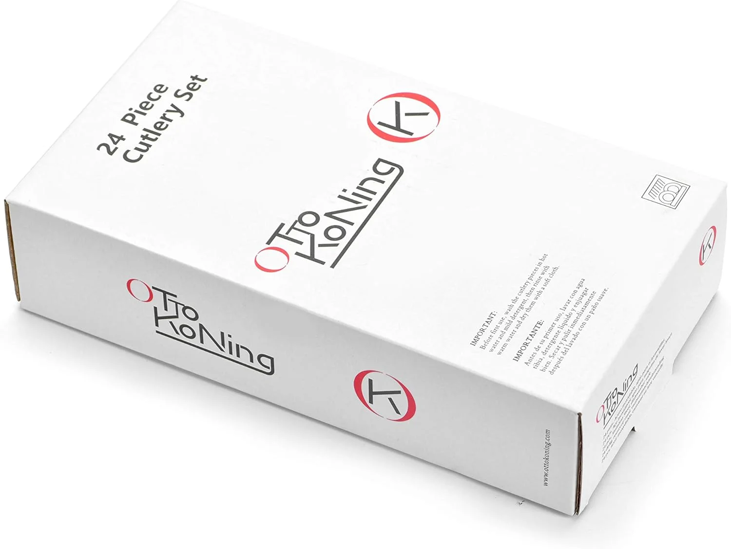 ست کارد و چنگال 24 پارچه استیل اتو کونینگ - فرانکفورت - پرداخت آینه ای - قابل شستشو در ماشین ظرفشویی - شامل چنگال، قاشق، چاقو و قاشق چای خوری - یک ست کارد و چنگال برای 6 نفر - طراحی کلاسیک