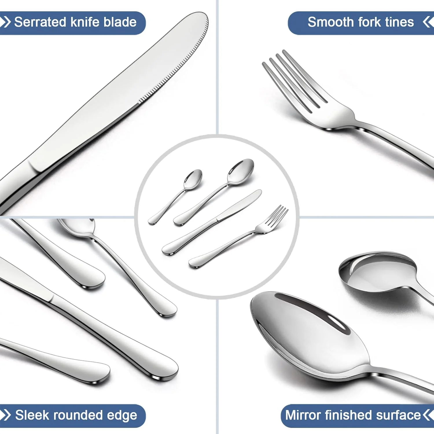 ست کارد و چنگال اونادر، ست کارد و چنگال استیل ضد زنگ 24 تکه برای 6 نفر، ست نقره ای شامل چاقو، چنگال و قاشق، ظروف غذاخوری شیک برای استفاده روزانه/کریسمس، پرداخت آینه ای. قابل شستشو در ماشین ظرفشویی ست کارد و چنگال اونادر، ست کارد و چنگال استیل ضد زنگ 24 تکه برای 6 نفر، ست نقره ای شامل چاقو، چنگال و قاشق، ظروف غذاخوری شیک برای استفاده روزانه/کریسمس، پرداخت آینه ای. قابل شستشو در ماشین ظرفشویی