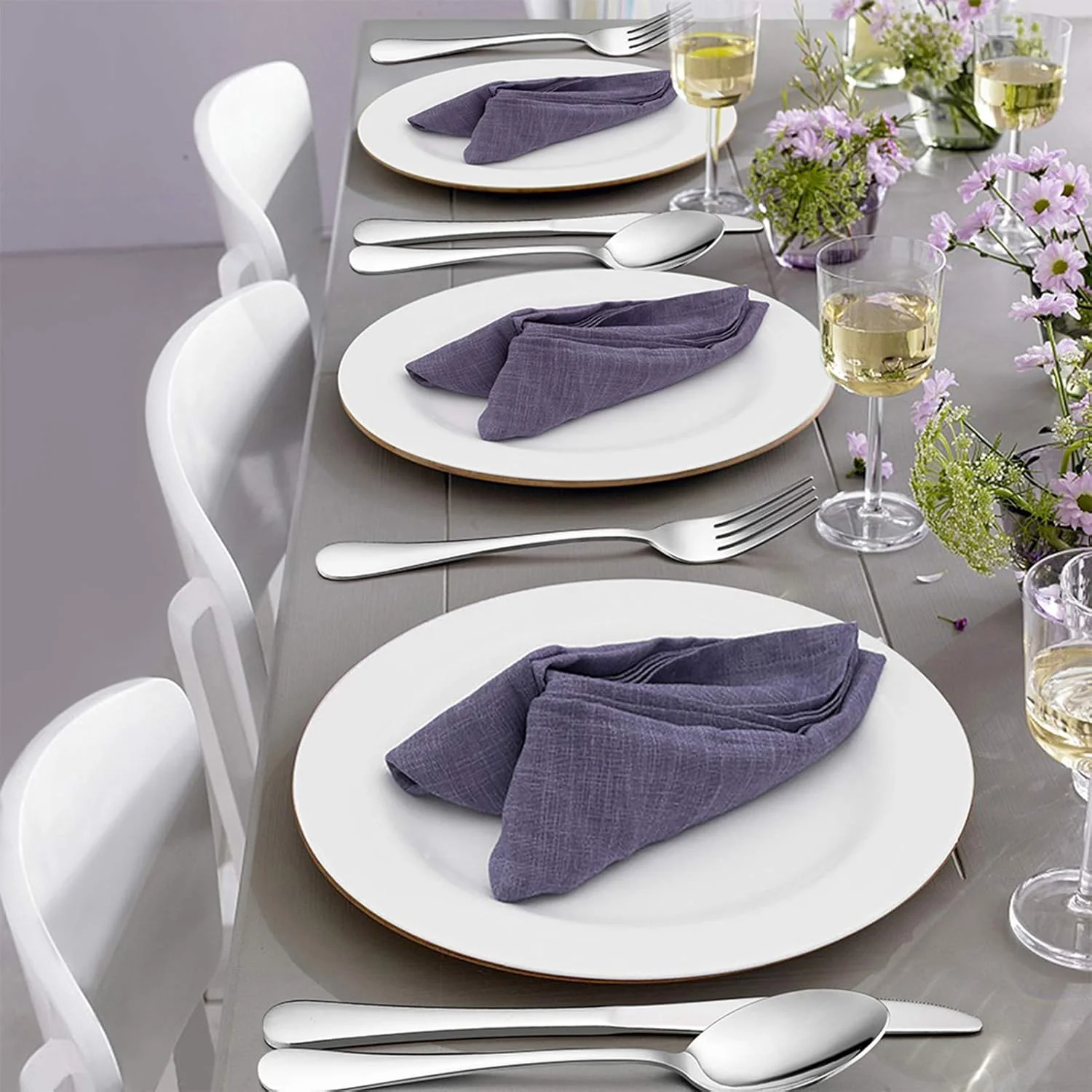 ست کارد و چنگال اونادر، ست کارد و چنگال استیل ضد زنگ 24 تکه برای 6 نفر، ست نقره ای شامل چاقو، چنگال و قاشق، ظروف غذاخوری شیک برای استفاده روزانه/کریسمس، پرداخت آینه ای. قابل شستشو در ماشین ظرفشویی ست کارد و چنگال اونادر، ست کارد و چنگال استیل ضد زنگ 24 تکه برای 6 نفر، ست نقره ای شامل چاقو، چنگال و قاشق، ظروف غذاخوری شیک برای استفاده روزانه/کریسمس، پرداخت آینه ای. قابل شستشو در ماشین ظرفشویی