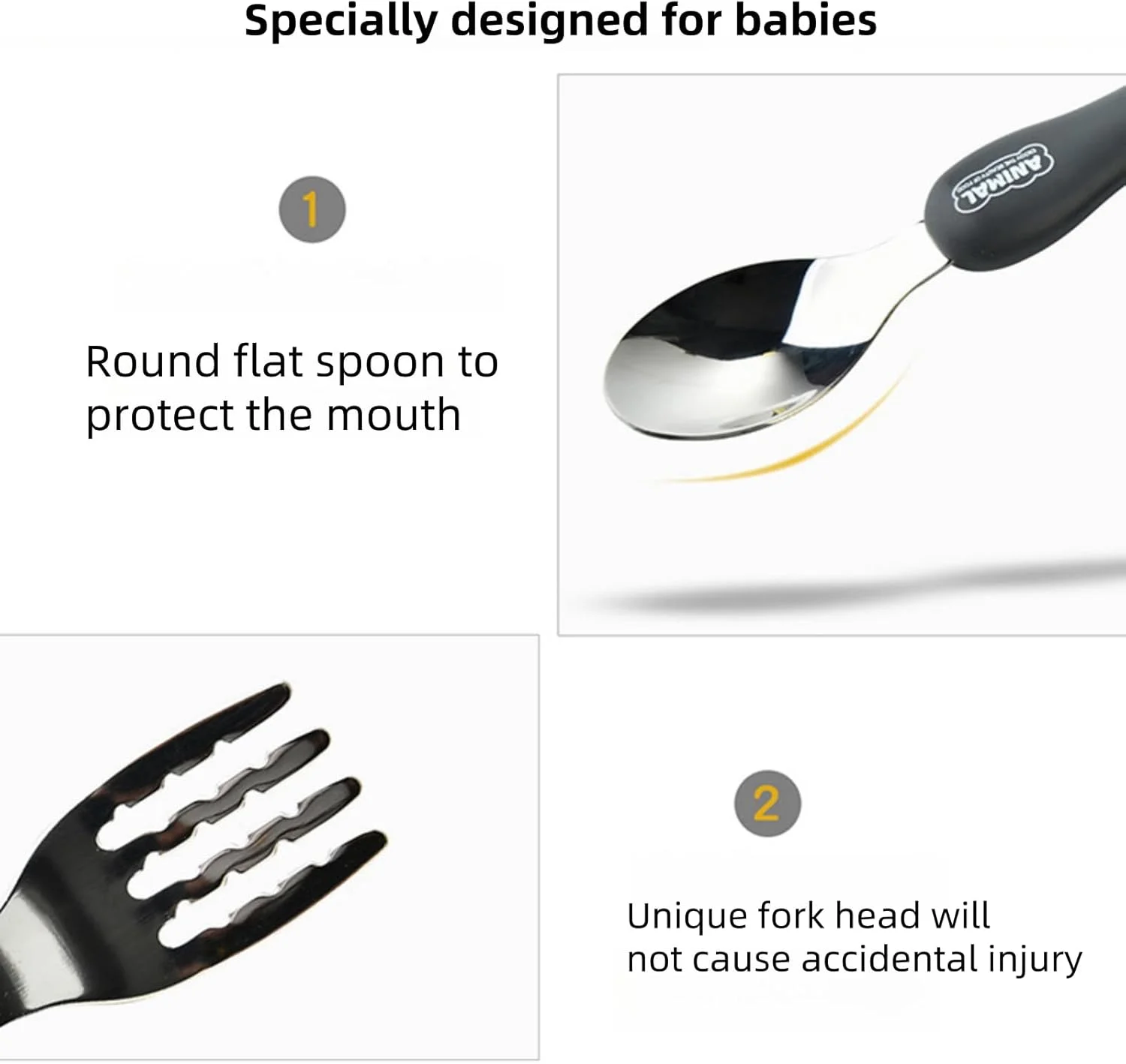 ست столовых приборов کودکانه قابل حمل NOVOLAN - ست دوتایی چنگال و قاشق استیل 304 با طرح حیوانات - بسته 3 عددی با طرح خرس، گربه، خرگوش - شامل جعبه نگهداری - ایده آل برای پیک نیک، کمپینگ و مهمانی های کودکان ست столовых приборов کودکانه قابل حمل NOVOLAN - ست دوتایی چنگال و قاشق استیل 304 با طرح حیوانات - بسته 3 عددی با طرح خرس، گربه، خرگوش - شامل جعبه نگهداری - ایده آل برای پیک نیک، کمپینگ و مهمانی های کودکان