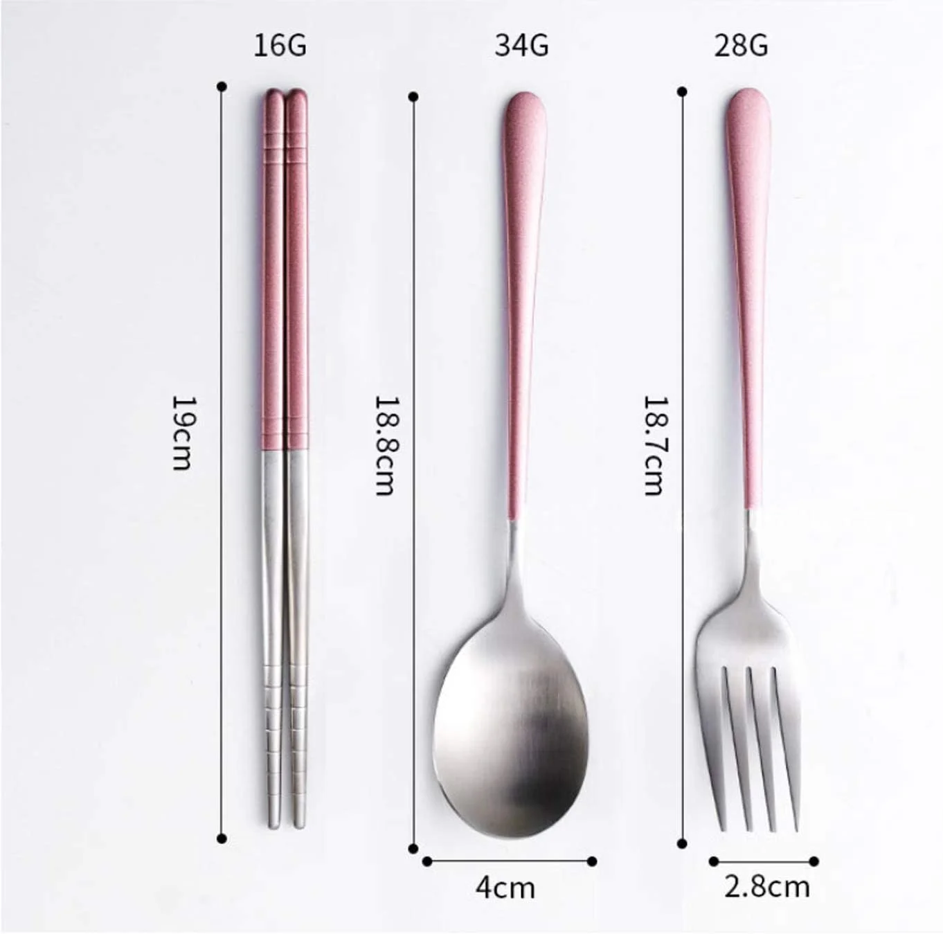 ست قاشق، چنگال و چاپستیک Namzi، جنس استیل ضد زنگ 304 به همراه جعبه و کیف مسافرتی (صورتی) ست قاشق، چنگال و چاپستیک Namzi، جنس استیل ضد زنگ 304 به همراه جعبه و کیف مسافرتی (صورتی)