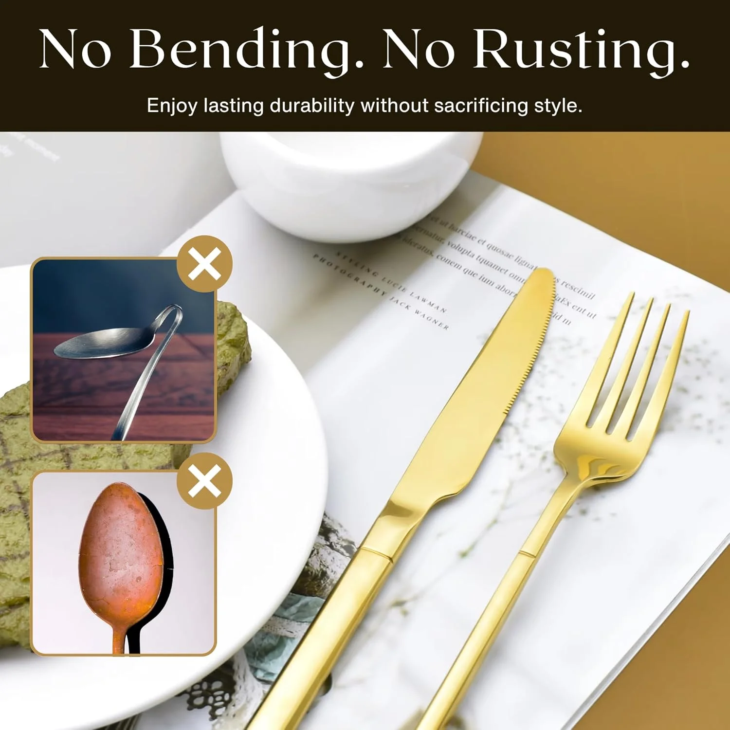 ست столовых приборов 30 تکه نکسو با روکش طلای تیتانیومی | ست столовых приборов شیک برای 6 نفر با ظروف سرو - پرداخت آینه ای ممتاز | چاقو، چنگال، قاشق و قاشق چایخوری | قابل شستشو در ماشین ظرفشویی ست столовых приборов 30 تکه نکسو با روکش طلای تیتانیومی | ست столовых приборов شیک برای 6 نفر با ظروف سرو - پرداخت آینه ای ممتاز | چاقو، چنگال، قاشق و قاشق چایخوری | قابل شستشو در ماشین ظرفشویی