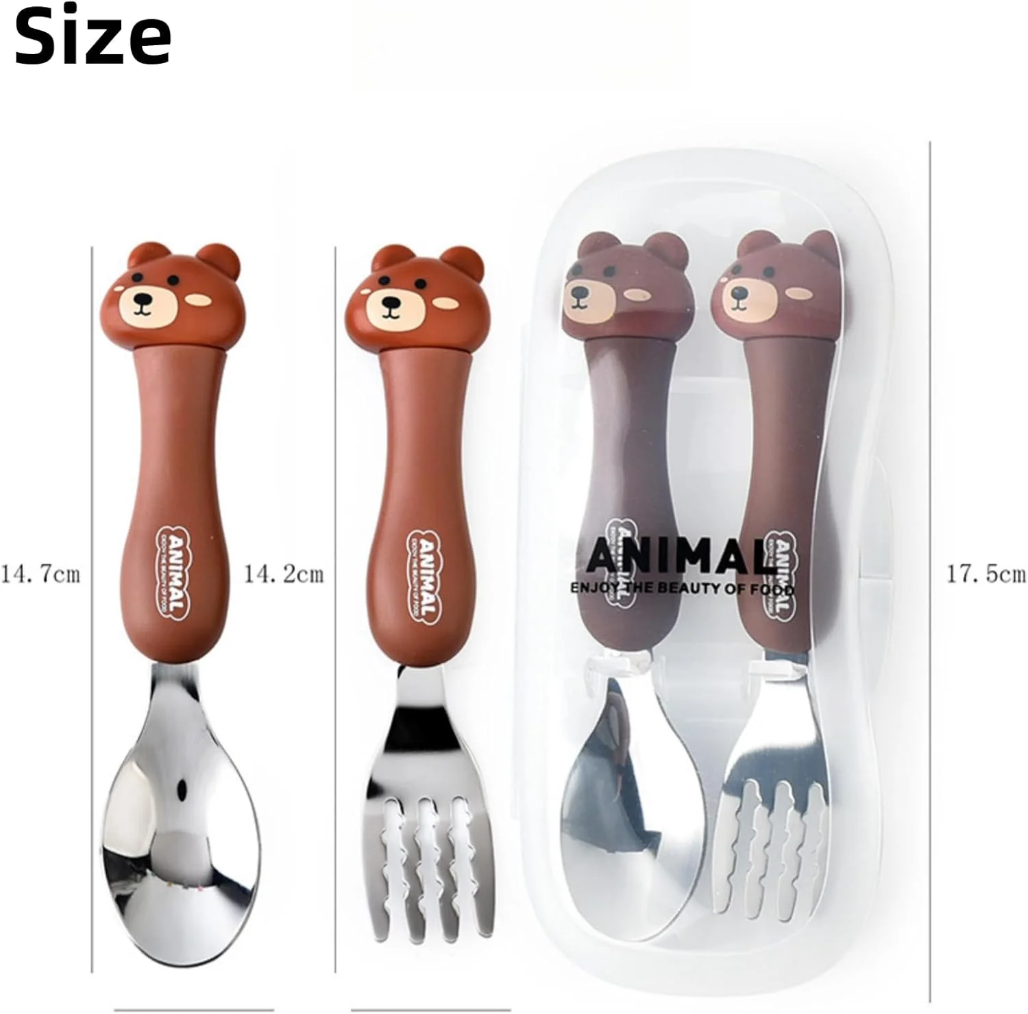 ست столовых приборов کودکانه قابل حمل NOVOLAN - ست دوتایی چنگال و قاشق استیل 304 با طرح حیوانات - بسته 3 عددی با طرح خرس، گربه، خرگوش - شامل جعبه نگهداری - ایده آل برای پیک نیک، کمپینگ و مهمانی های کودکان ست столовых приборов کودکانه قابل حمل NOVOLAN - ست دوتایی چنگال و قاشق استیل 304 با طرح حیوانات - بسته 3 عددی با طرح خرس، گربه، خرگوش - شامل جعبه نگهداری - ایده آل برای پیک نیک، کمپینگ و مهمانی های کودکان