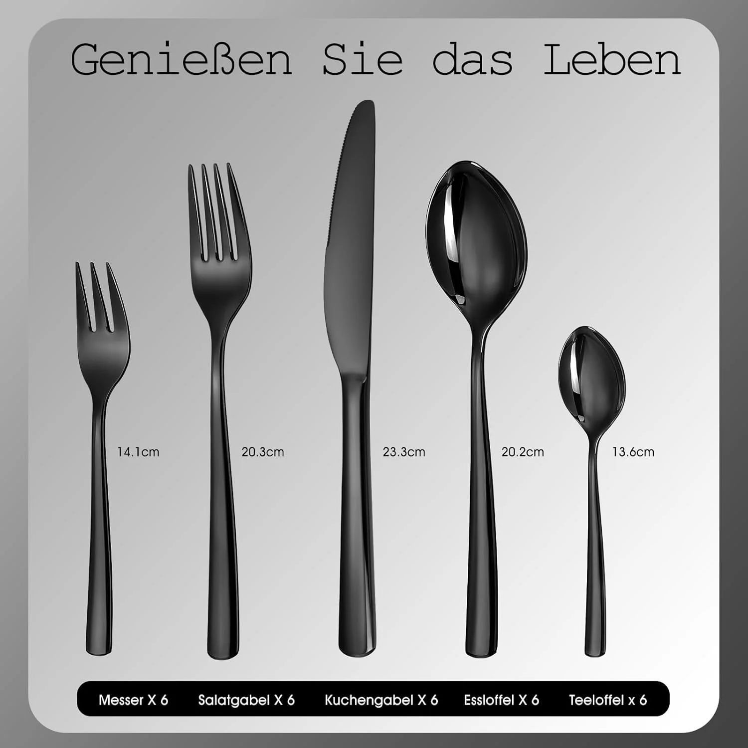 ست قاشق و چنگال لازاهوم برای 12 نفر، قاشق و چنگال مشکی، ست 60 تکه استیل ضد زنگ شامل چاقو، چنگال، قاشق، پرداخت آینه ای، مناسب برای خانه، مهمانی، رستوران، قابل شستشو در ماشین ظرفشویی ست قاشق و چنگال لازاهوم برای 12 نفر، قاشق و چنگال مشکی، ست 60 تکه استیل ضد زنگ شامل چاقو، چنگال، قاشق، پرداخت آینه ای، مناسب برای خانه، مهمانی، رستوران، قابل شستشو در ماشین ظرفشویی