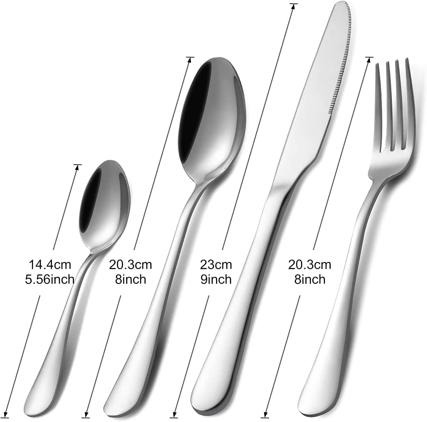 ست کارد و چنگال ۲۴ پارچه Mariyab، استیل ضد زنگ، مناسب برای منزل/اداره/مهمانی/کمپینگ، سرویس کارد، چنگال، قاشق برای ۶ نفر، پرداخت آینهای ست کارد و چنگال ۲۴ پارچه Mariyab، استیل ضد زنگ، مناسب برای منزل/اداره/مهمانی/کمپینگ، سرویس کارد، چنگال، قاشق برای ۶ نفر، پرداخت آینهای