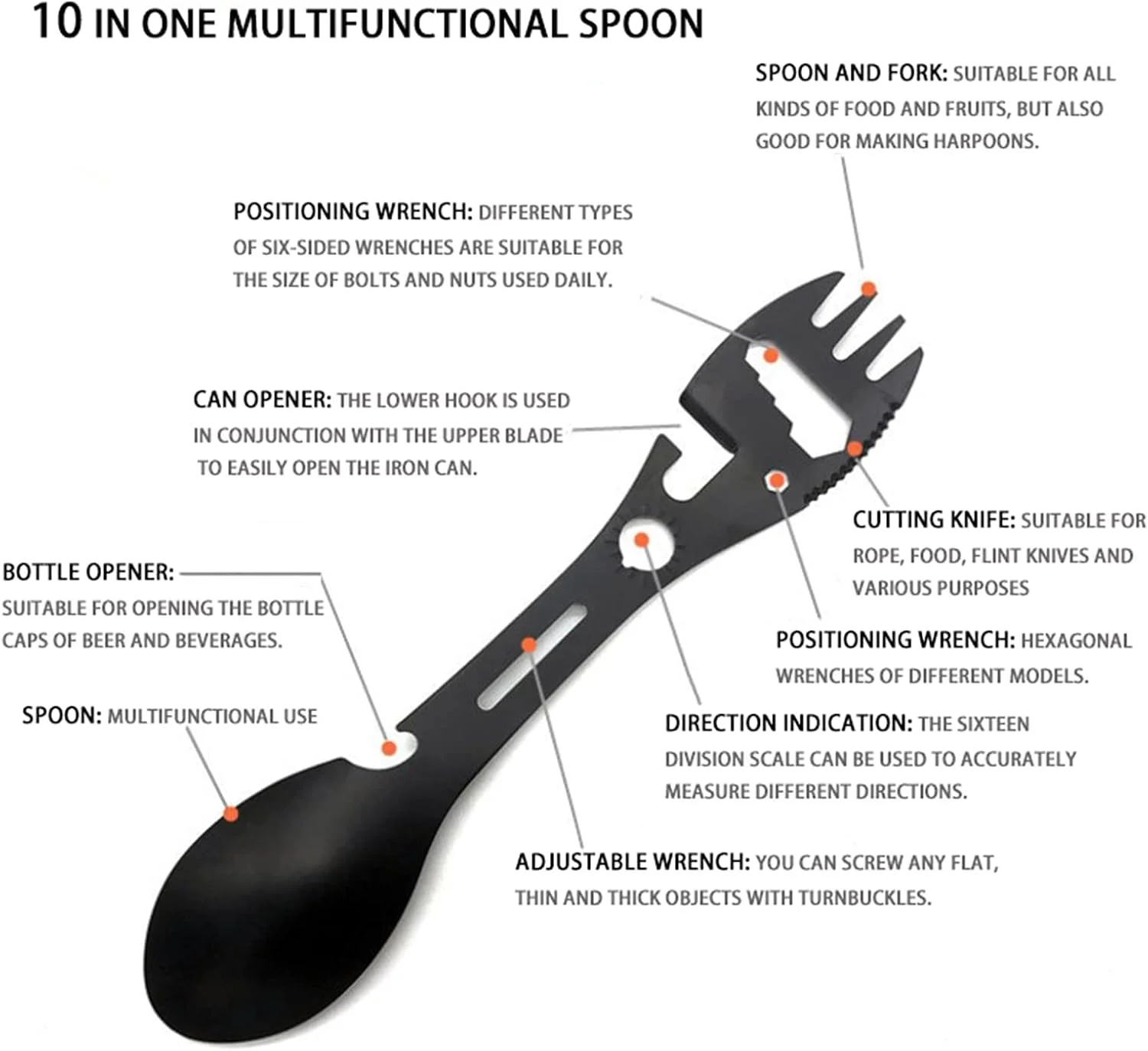 قاشق چنگال سفری، قاشق چنگال چندکاره، قاشق چنگال استیل ضد زنگ چند منظوره، قاشق چنگال قابل حمل دربازکن قوطی و بطری برای کمپینگ، مسافرت، کوله گردی، پیاده روی و فعالیت های فضای باز (10 در 1) 2 عدد قاشق چنگال سفری، قاشق چنگال چندکاره، قاشق چنگال استیل ضد زنگ چند منظوره، قاشق چنگال قابل حمل دربازکن قوطی و بطری برای کمپینگ، مسافرت، کوله گردی، پیاده روی و فعالیت های فضای باز (10 در 1) 2 عدد