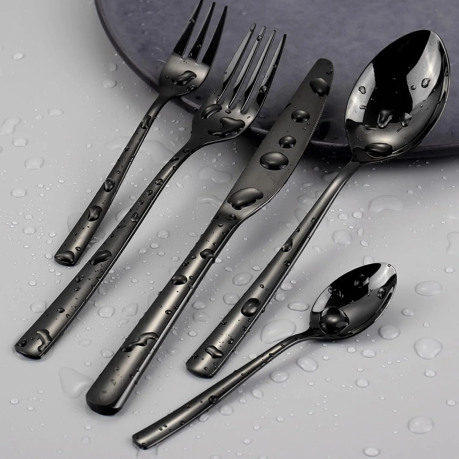 ست قاشق و چنگال لازاهوم برای 12 نفر، قاشق و چنگال مشکی، ست 60 تکه استیل ضد زنگ شامل چاقو، چنگال، قاشق، پرداخت آینه ای، مناسب برای خانه، مهمانی، رستوران، قابل شستشو در ماشین ظرفشویی ست قاشق و چنگال لازاهوم برای 12 نفر، قاشق و چنگال مشکی، ست 60 تکه استیل ضد زنگ شامل چاقو، چنگال، قاشق، پرداخت آینه ای، مناسب برای خانه، مهمانی، رستوران، قابل شستشو در ماشین ظرفشویی