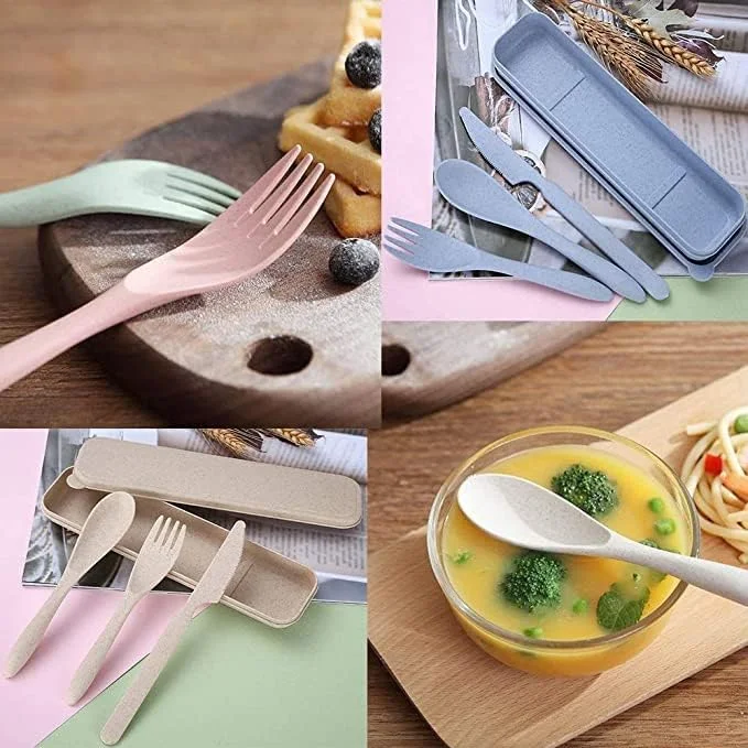 ست کارد، قاشق و چنگال مسافرتی ماه میر، ساخته شده از نی گندم، بدون BPA، قابل استفاده مجدد، قابل شستشو در ماشین ظرفشویی و استفاده در مایکروویو، مناسب کودکان و بزرگسالان (سبز) ست کارد، قاشق و چنگال مسافرتی ماه میر، ساخته شده از نی گندم، بدون BPA، قابل استفاده مجدد، قابل شستشو در ماشین ظرفشویی و استفاده در مایکروویو، مناسب کودکان و بزرگسالان (سبز)