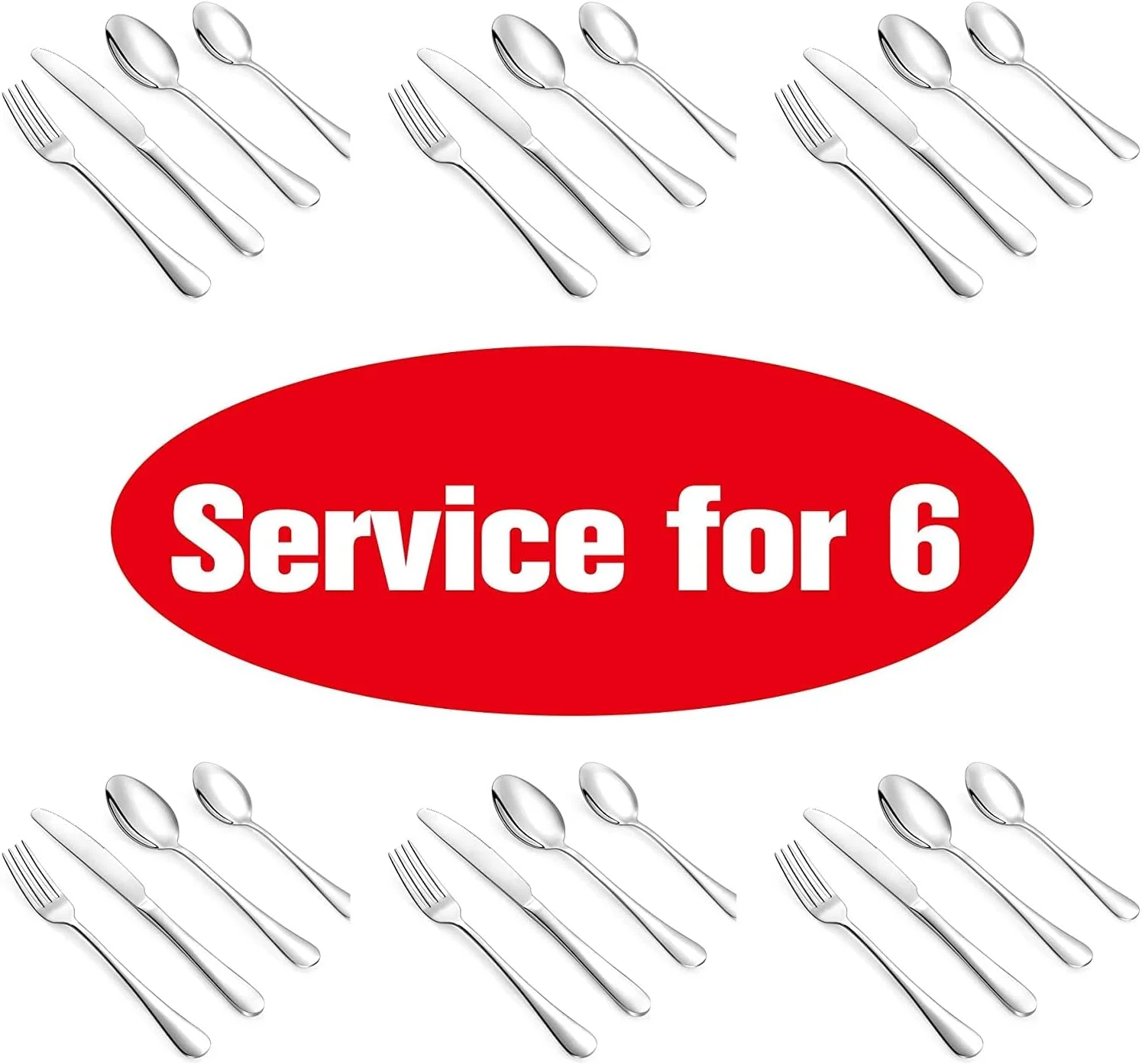 ست کارد و چنگال ۲۴ پارچه Mariyab، استیل ضد زنگ، مناسب برای منزل/اداره/مهمانی/کمپینگ، سرویس کارد، چنگال، قاشق برای ۶ نفر، پرداخت آینهای ست کارد و چنگال ۲۴ پارچه Mariyab، استیل ضد زنگ، مناسب برای منزل/اداره/مهمانی/کمپینگ، سرویس کارد، چنگال، قاشق برای ۶ نفر، پرداخت آینهای