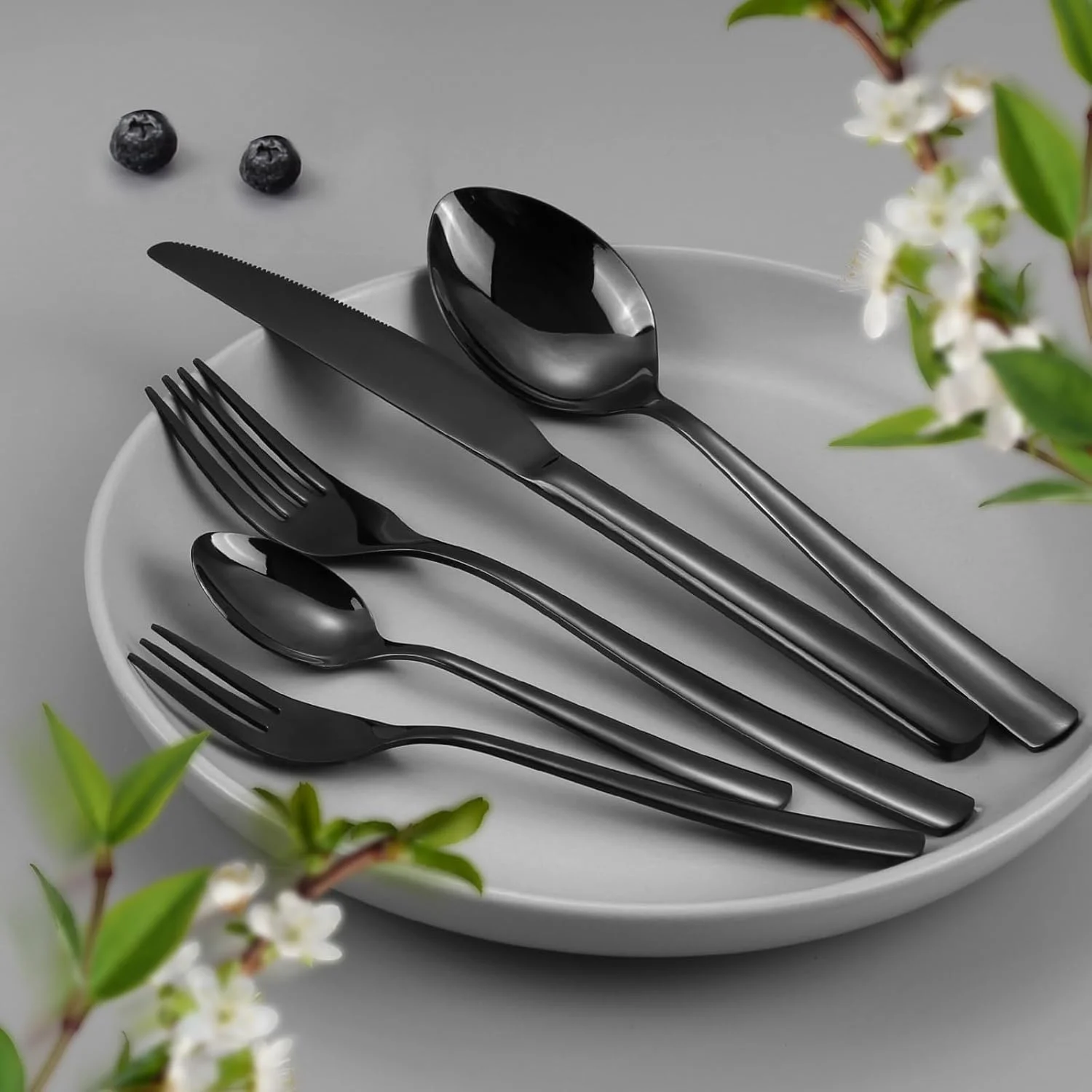 ست قاشق و چنگال لازاهوم برای 12 نفر، قاشق و چنگال مشکی، ست 60 تکه استیل ضد زنگ شامل چاقو، چنگال، قاشق، پرداخت آینه ای، مناسب برای خانه، مهمانی، رستوران، قابل شستشو در ماشین ظرفشویی ست قاشق و چنگال لازاهوم برای 12 نفر، قاشق و چنگال مشکی، ست 60 تکه استیل ضد زنگ شامل چاقو، چنگال، قاشق، پرداخت آینه ای، مناسب برای خانه، مهمانی، رستوران، قابل شستشو در ماشین ظرفشویی