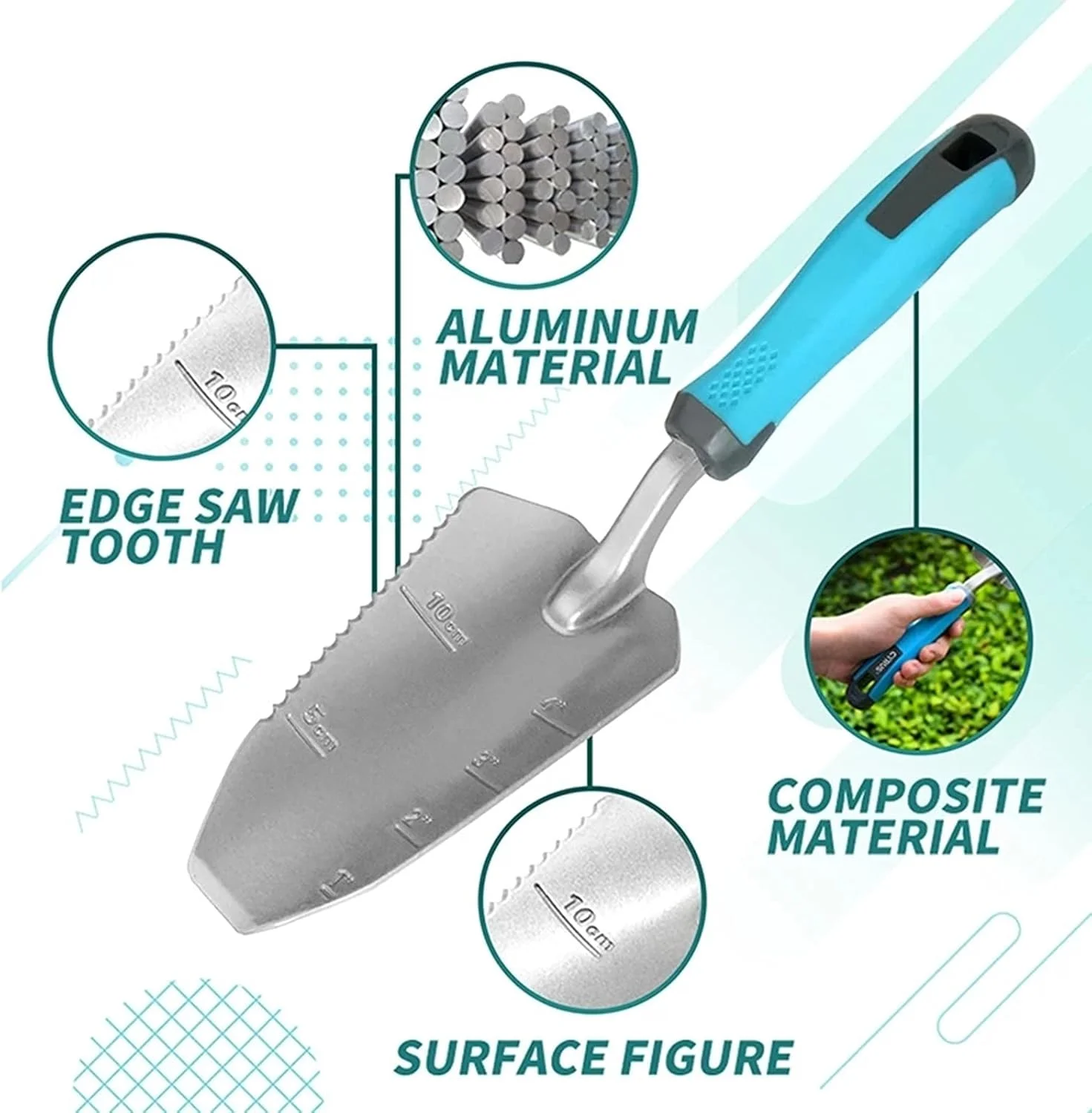 مجموعه ابزار باغبانی XRTLYH شامل بیلچه، شن کش و ابزار کاشت، ساخته شده از آلیاژ آلومینیوم مناسب برای کاشت، جابجایی و وجین علف های هرز (رنگ: آبی، اندازه: مجموعه) مجموعه ابزار باغبانی XRTLYH شامل بیلچه، شن کش و ابزار کاشت، ساخته شده از آلیاژ آلومینیوم مناسب برای کاشت، جابجایی و وجین علف های هرز (رنگ: آبی، اندازه: مجموعه)