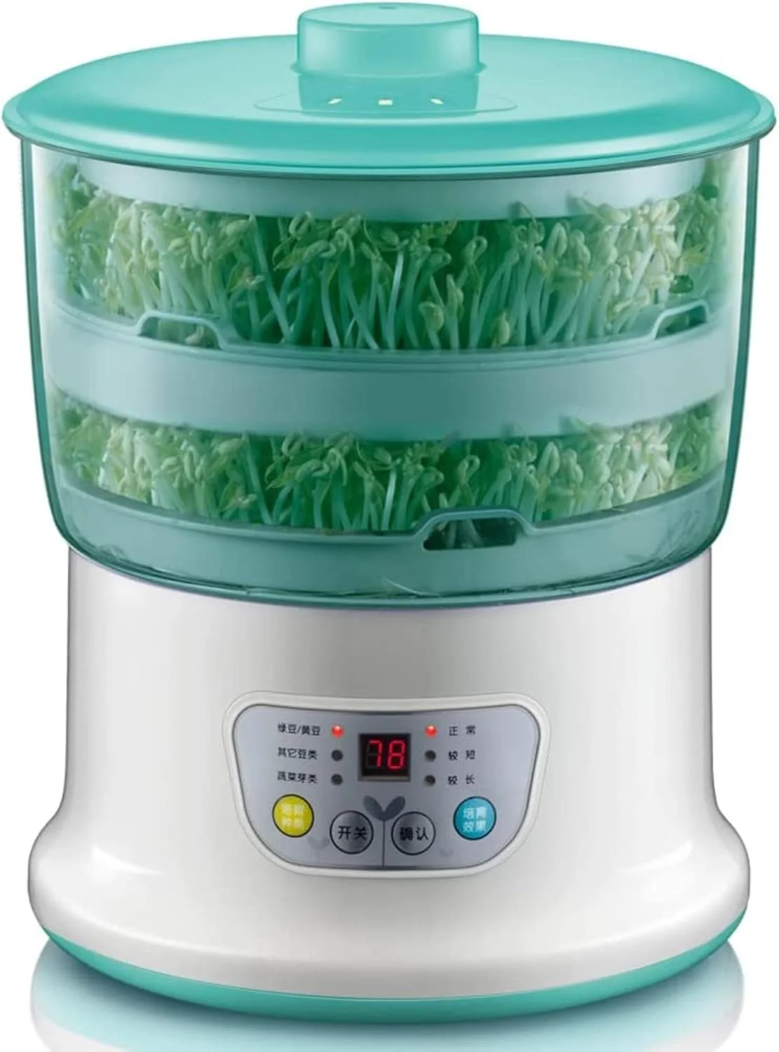 دستگاه جوانه ساز دانه KFJZGZZ، کیت جوانه زنی دانه کاملا اتوماتیک، دستگاه کوچک هوشمند با ظرفیت بزرگ برای کشت و کاشت جوانه ماش و لوبیا زرد خانگی